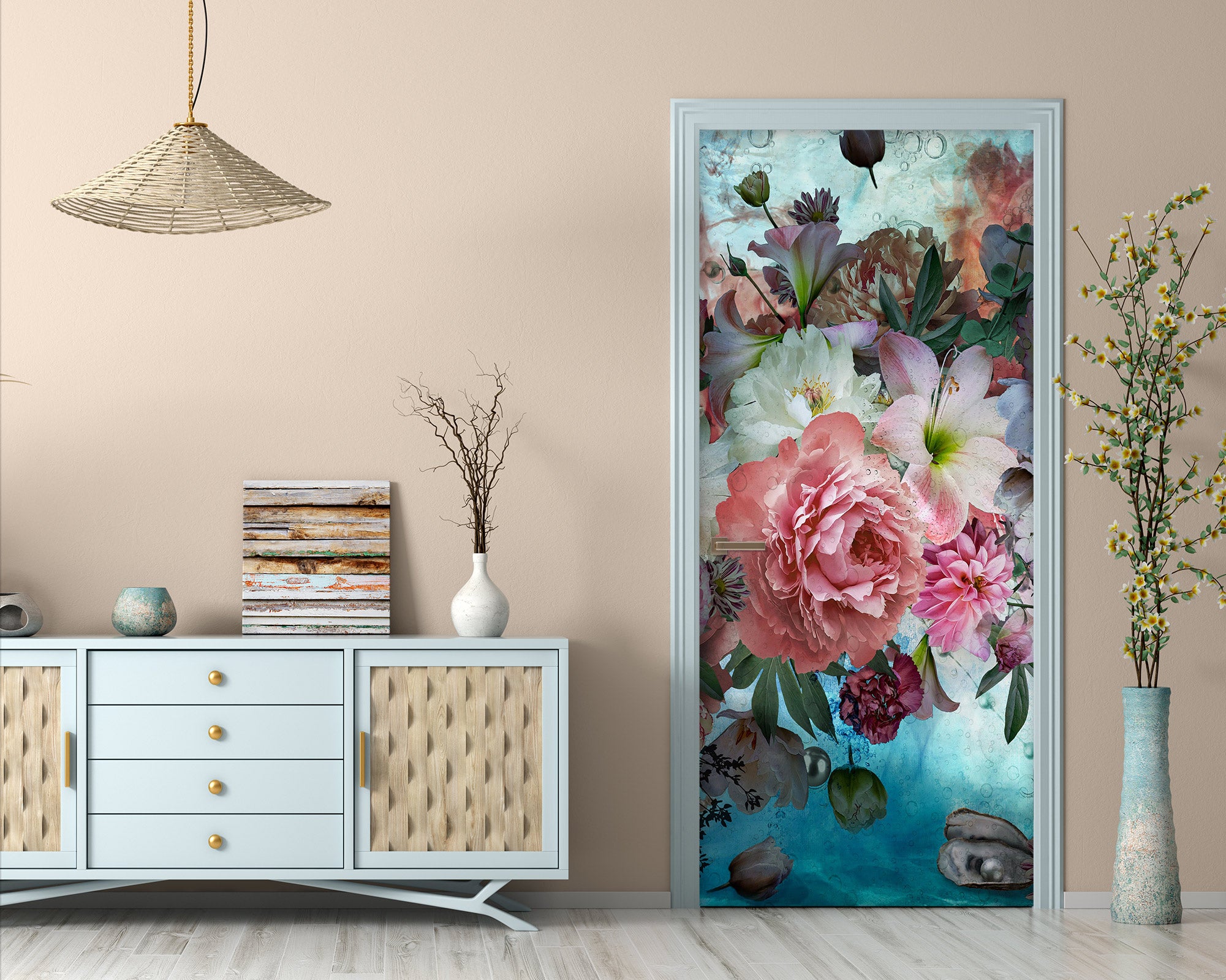 3D Flowers 107155 Beth Sheridan Door Mural