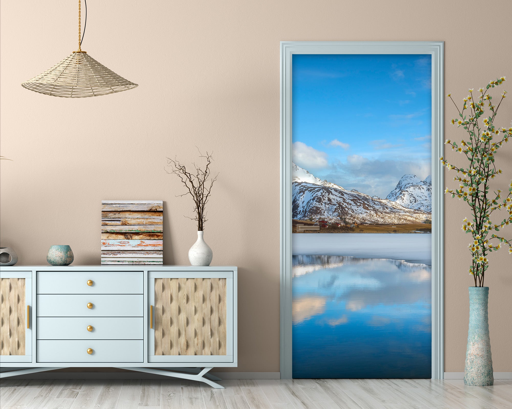 3D Snow Mountain Lake 11597 Marco Carmassi Door Mural