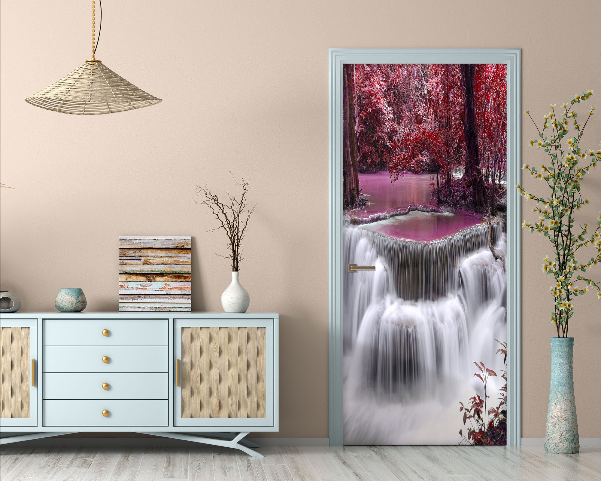 3D Waterfall Tree 23140 Door Mural