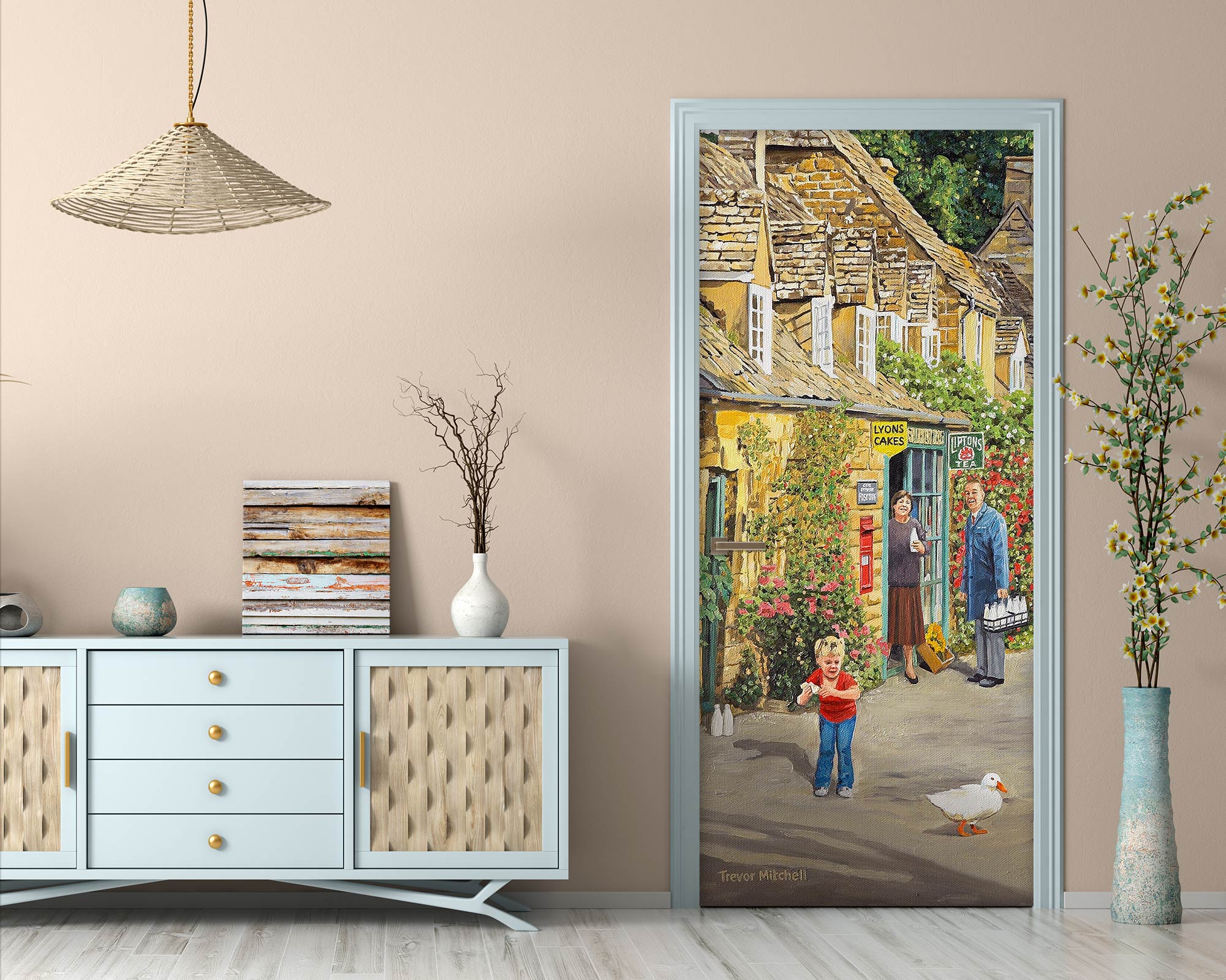 3D House Duck Kid 10326 Trevor Mitchell Door Mural