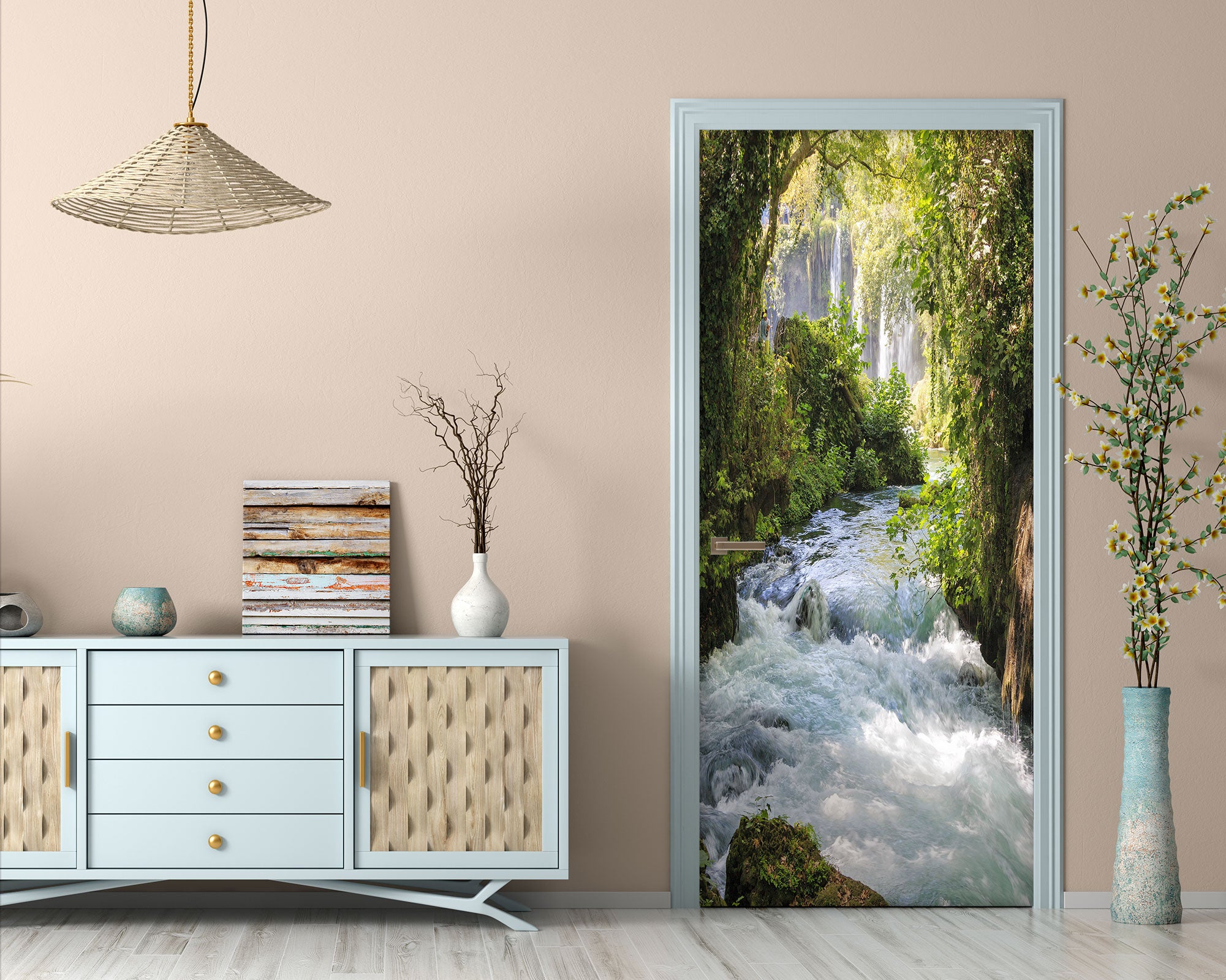 3D Forest Rapids 101 Door Mural