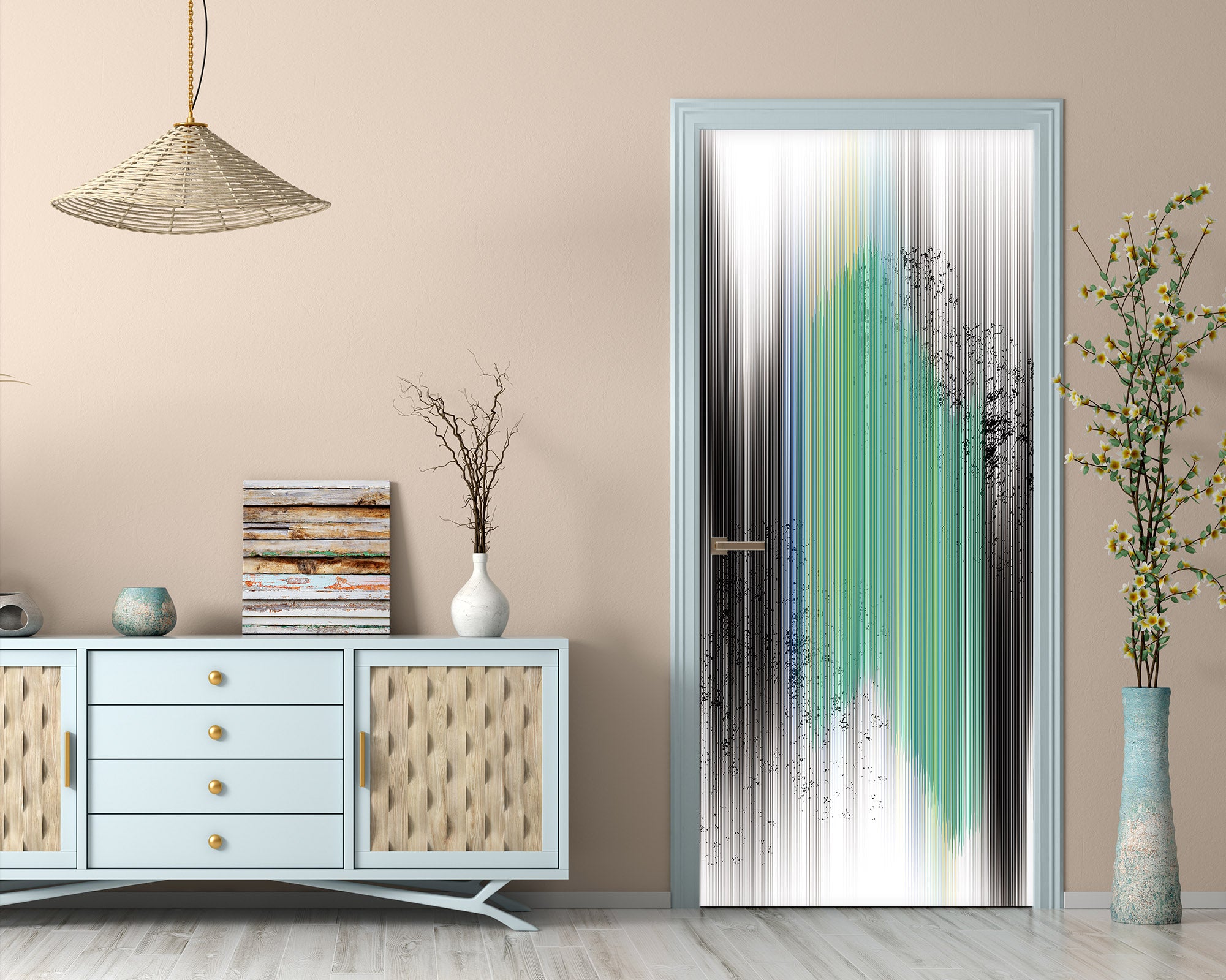 3D Green Bar 21208 Door Mural