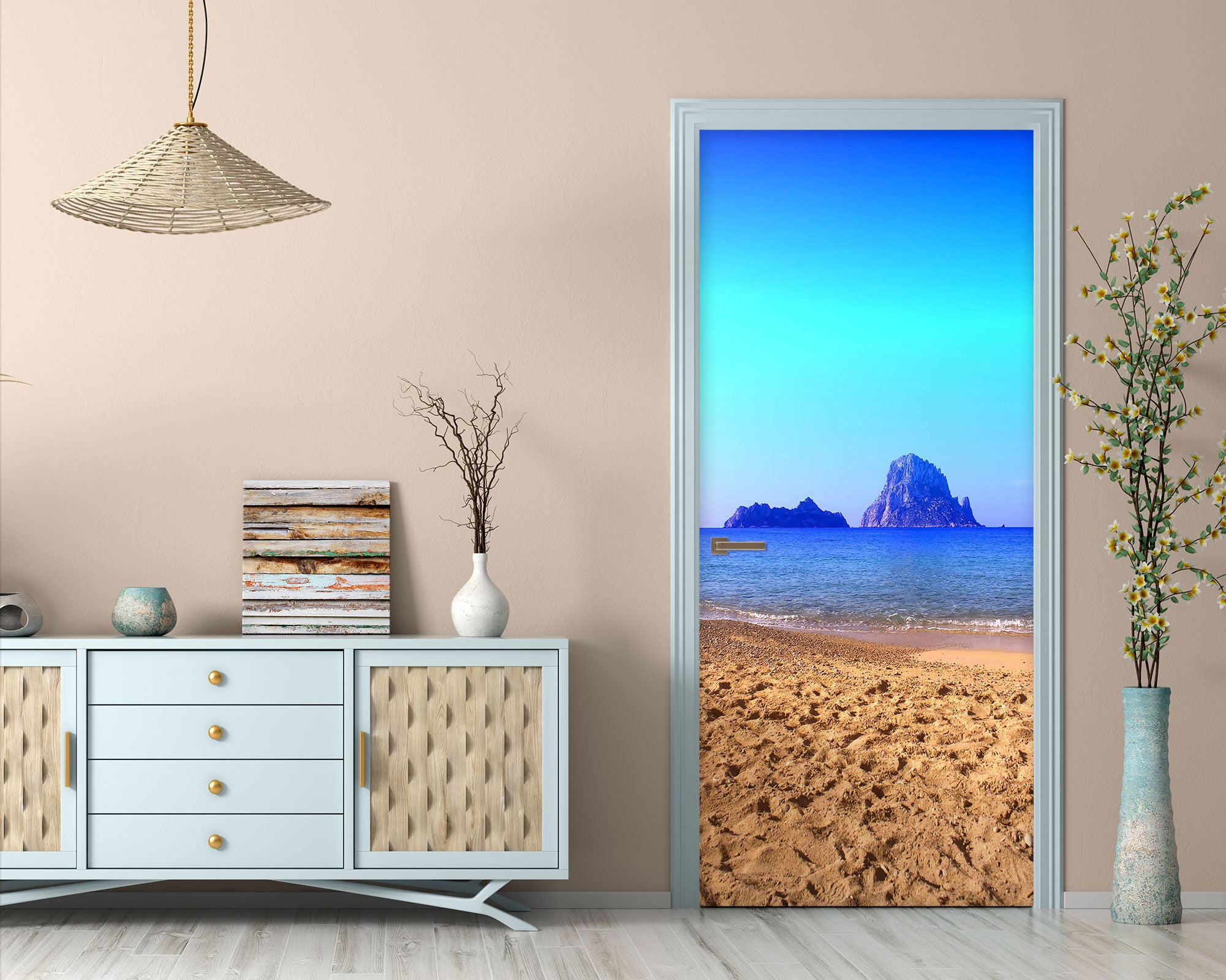 3D Island Beach 226 Door Mural