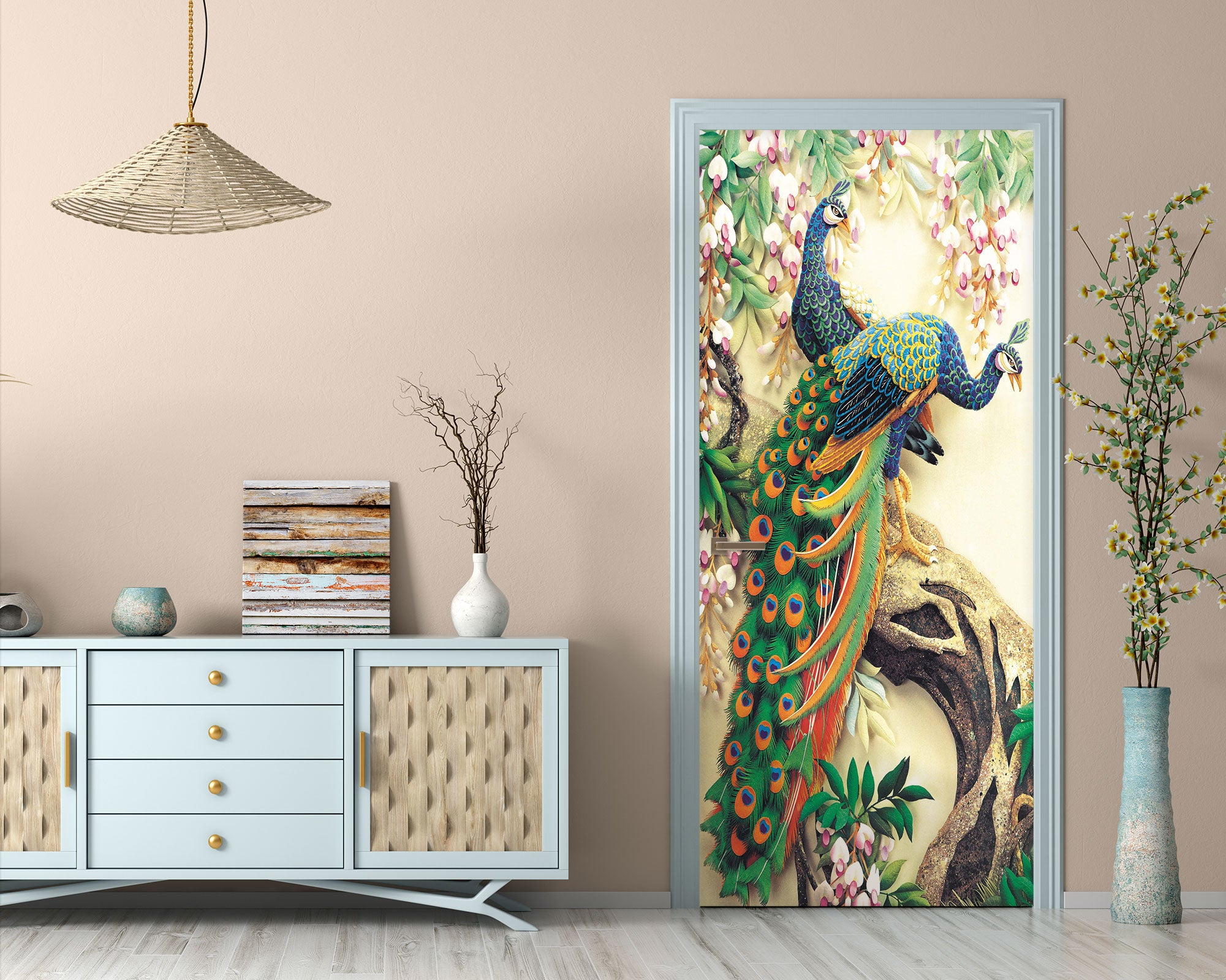 3D Peacock 24015 Door Mural