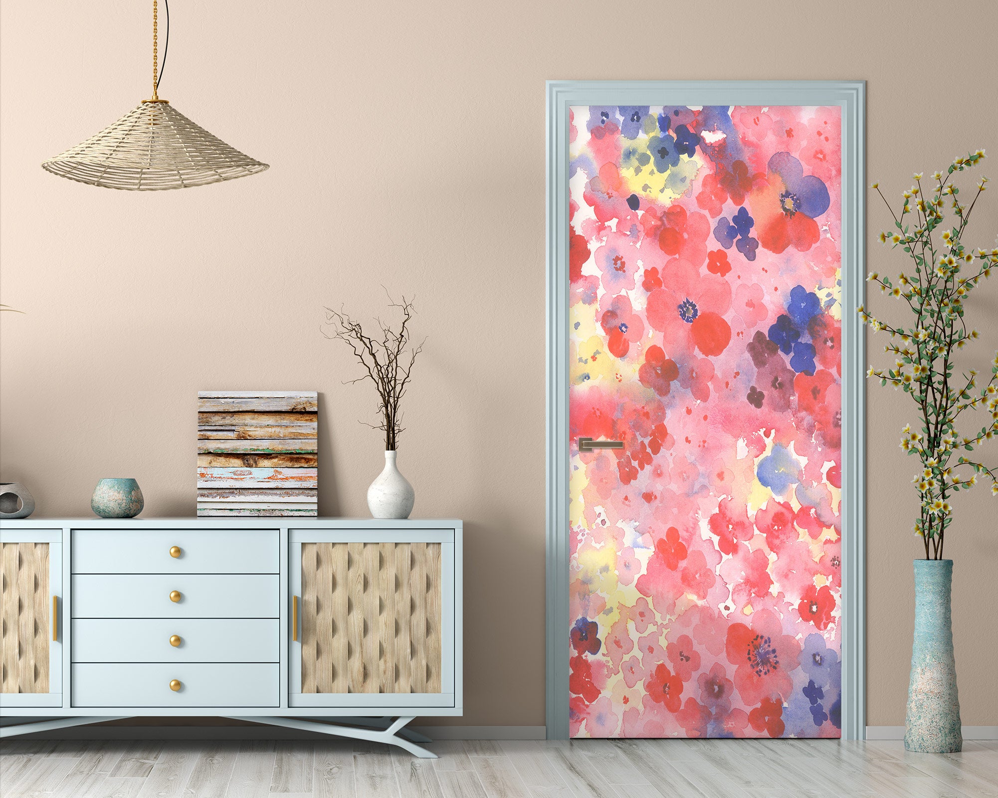 3D Pink Pattern 24207 Door Mural