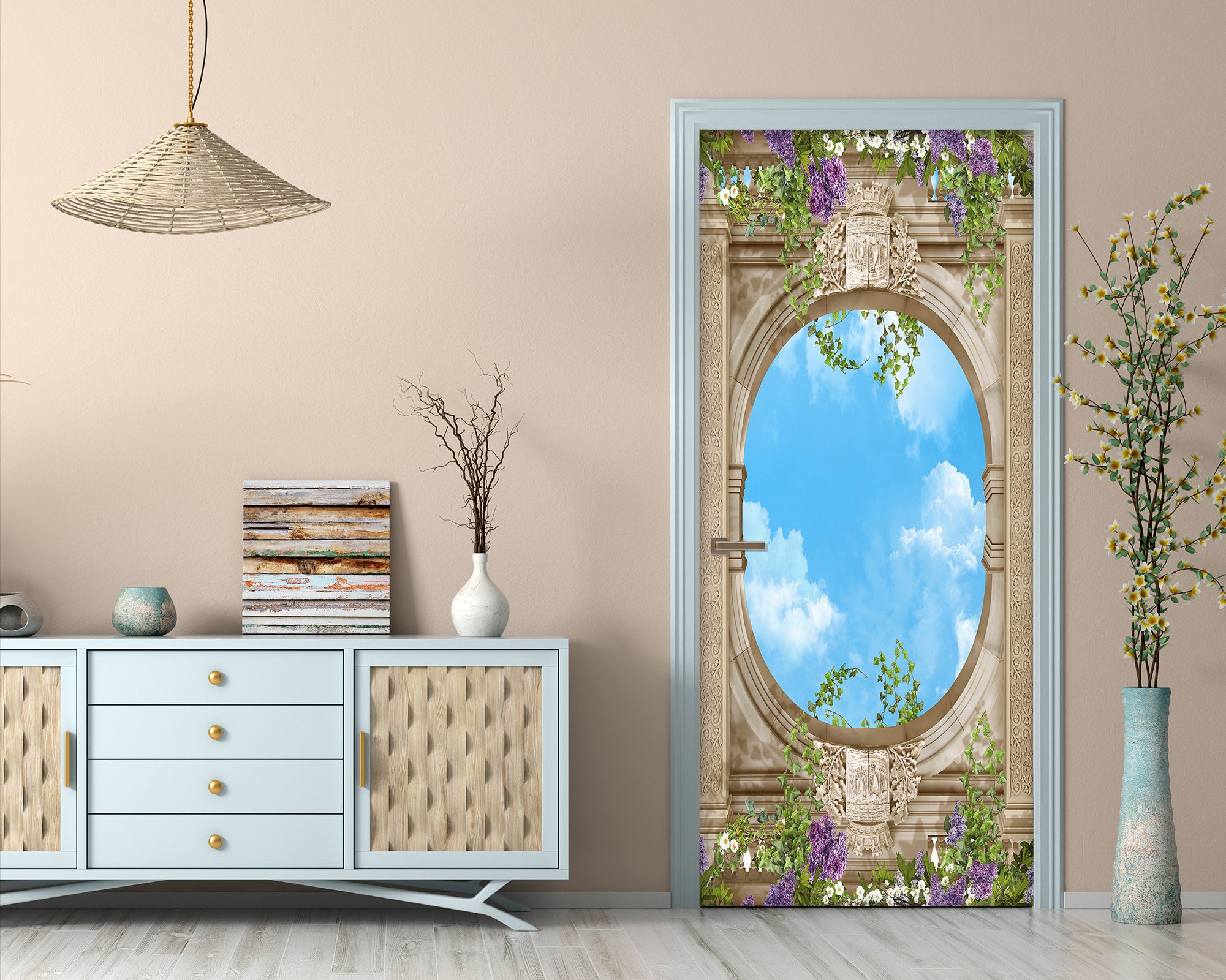 3D Circle Sky 22085 Door Mural