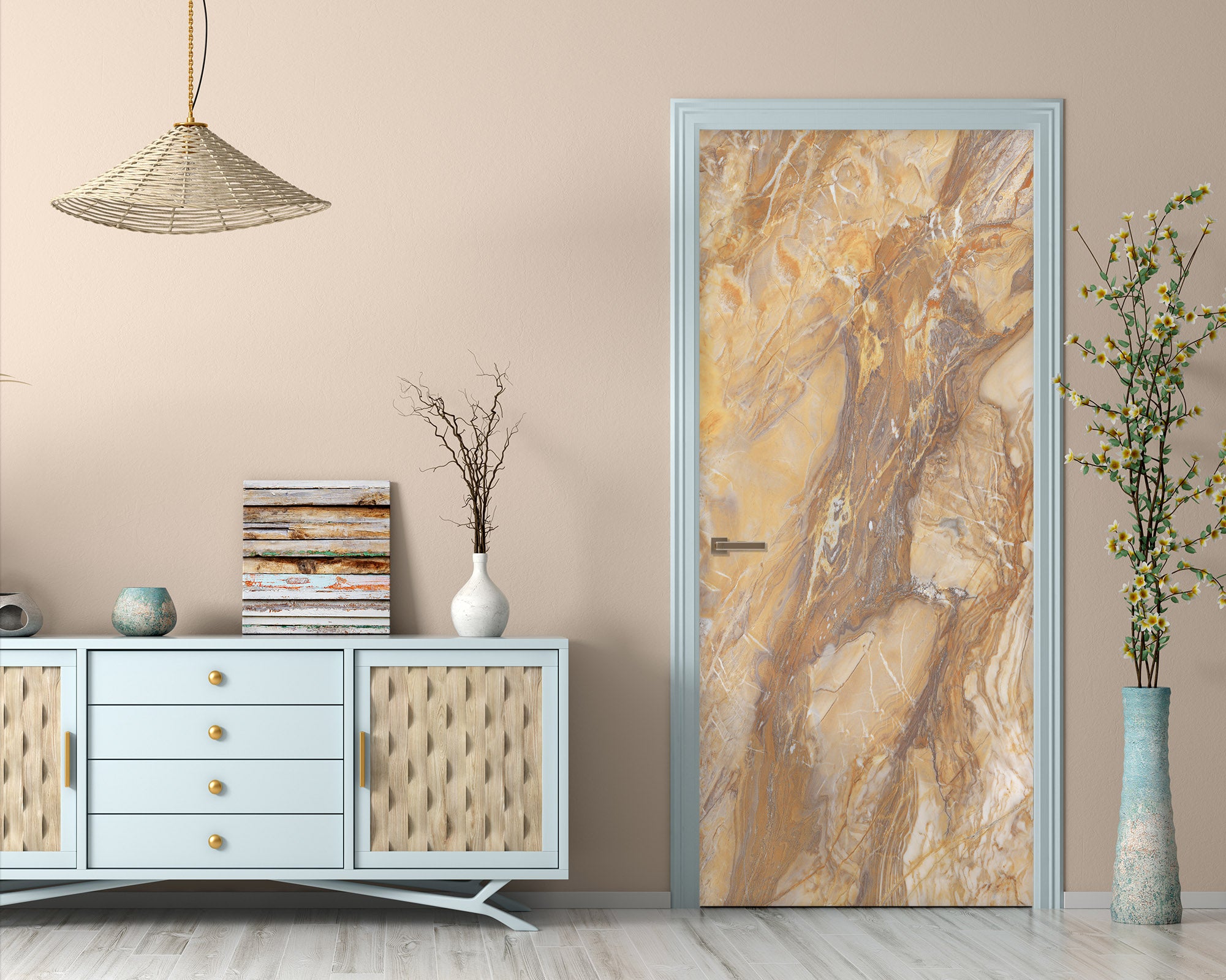 3D Yellow Marble 21184 Door Mural