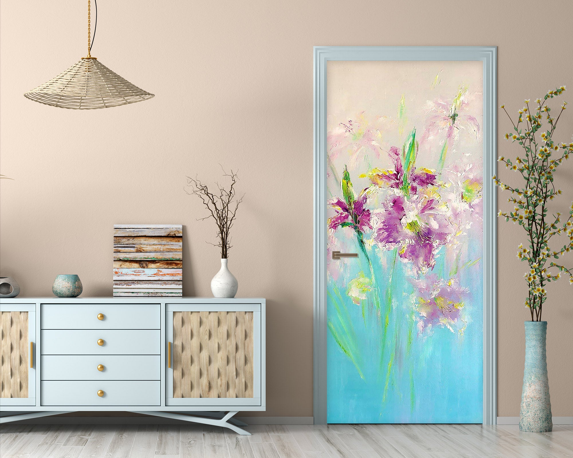 3D Purple Bouquet 3241 Skromova Marina Door Mural