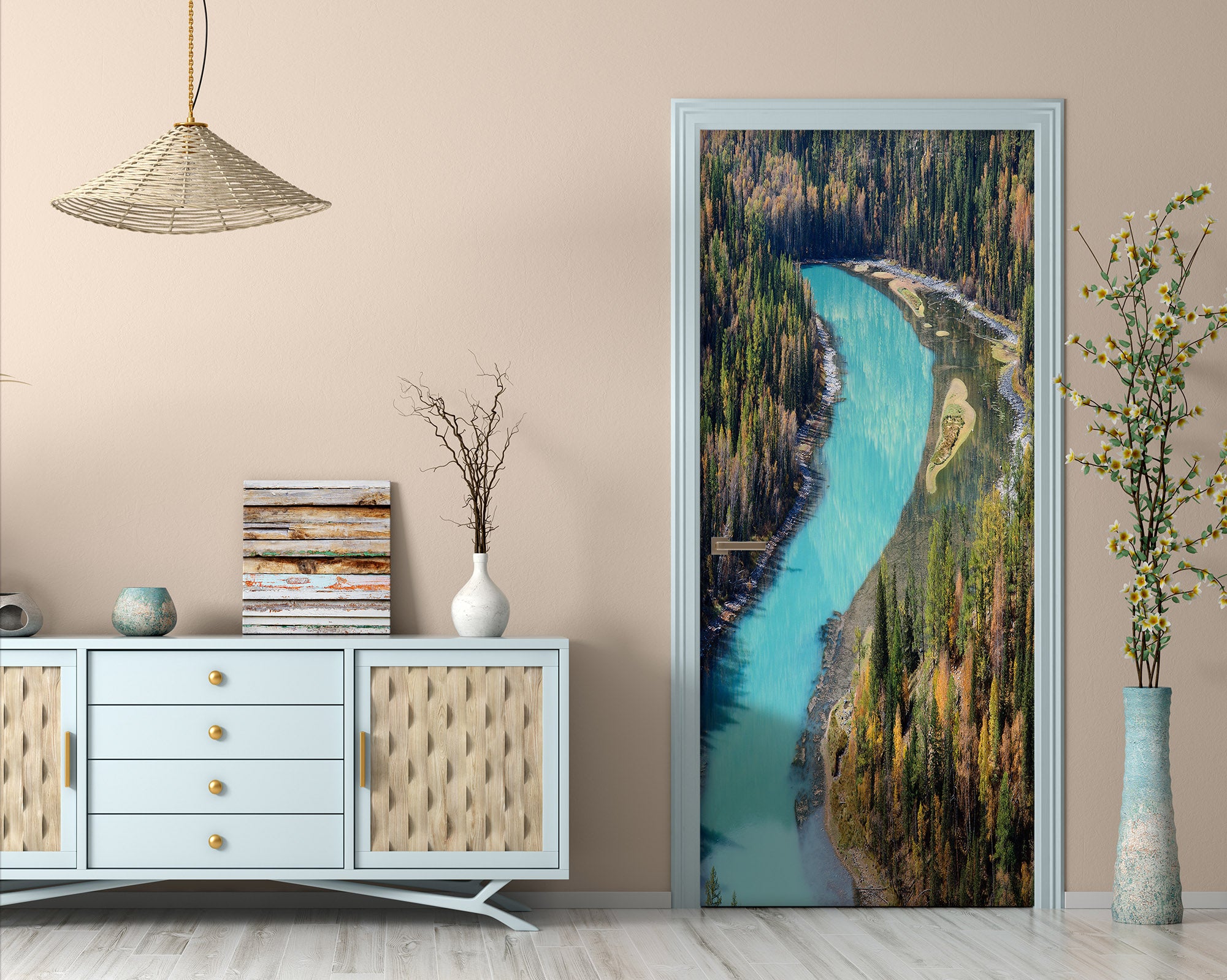 3D River 21171 Door Mural