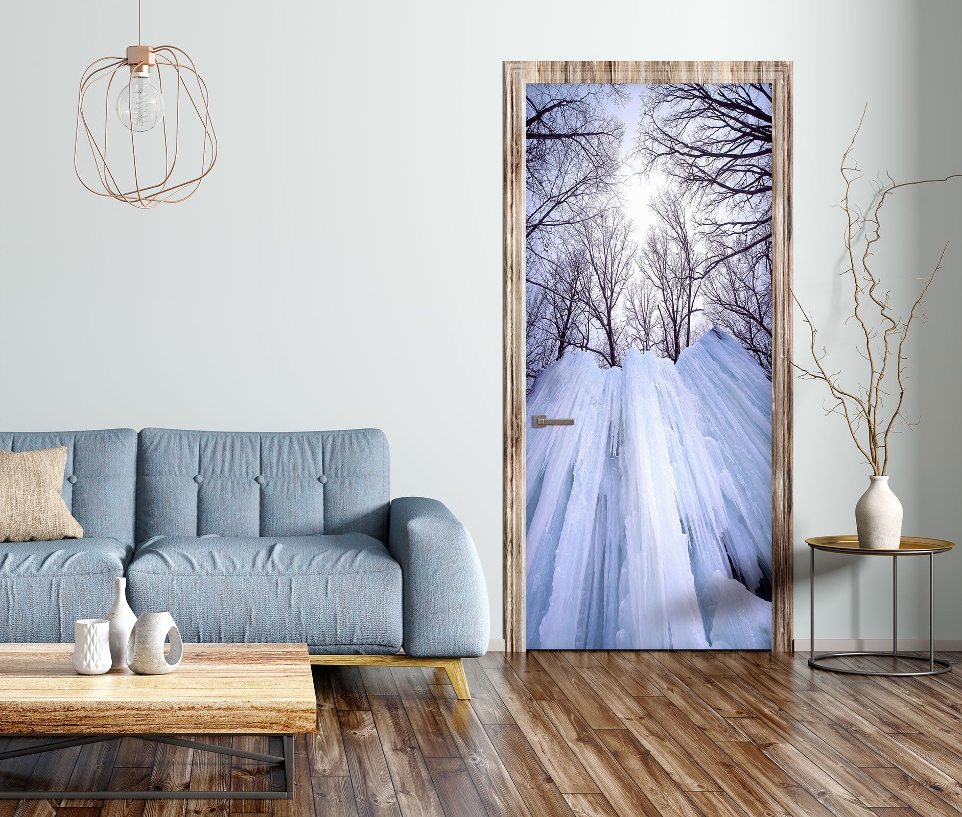 3D Snow Tree 112 Door Mural