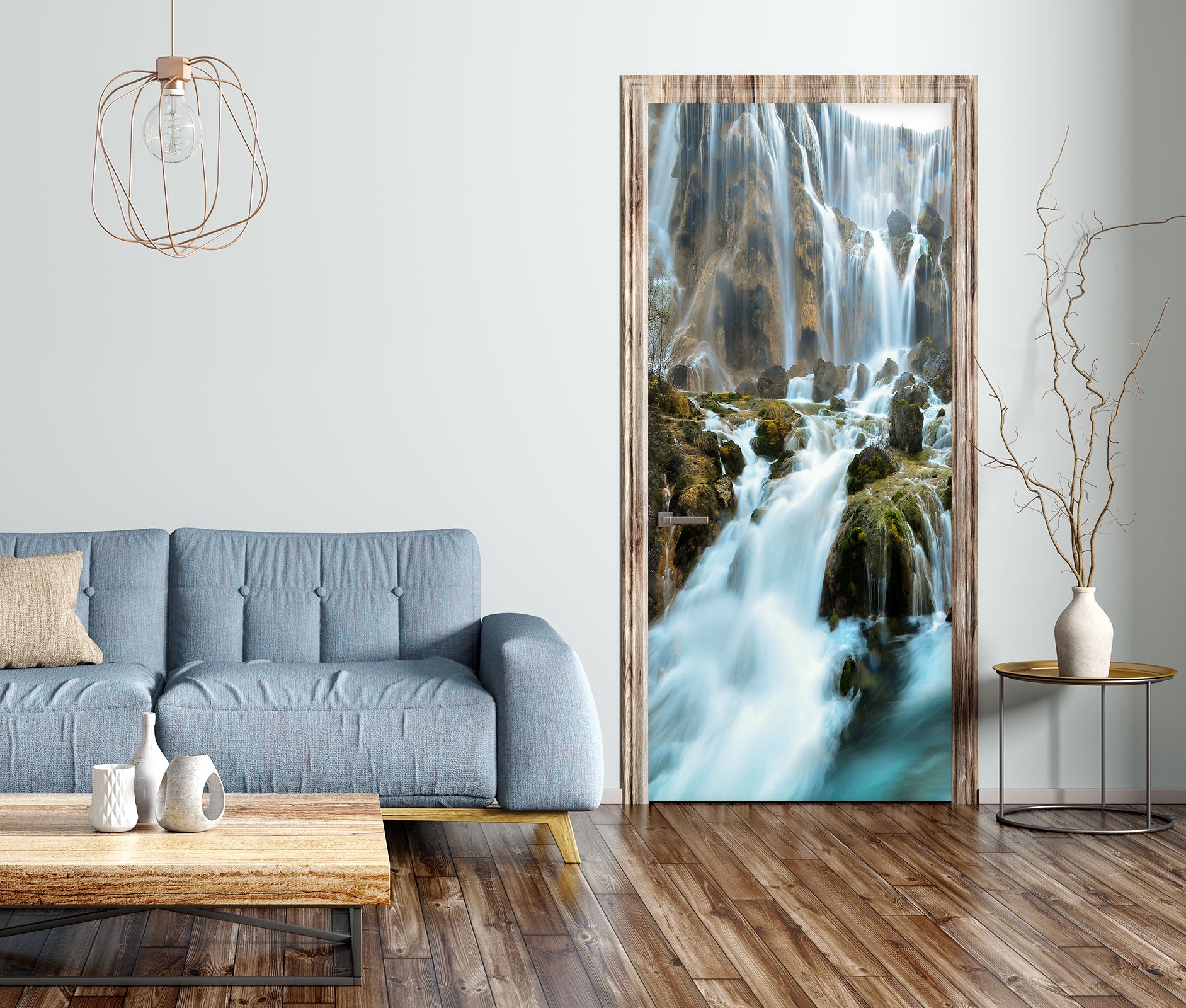 3D Waterfall River 100 Door Mural