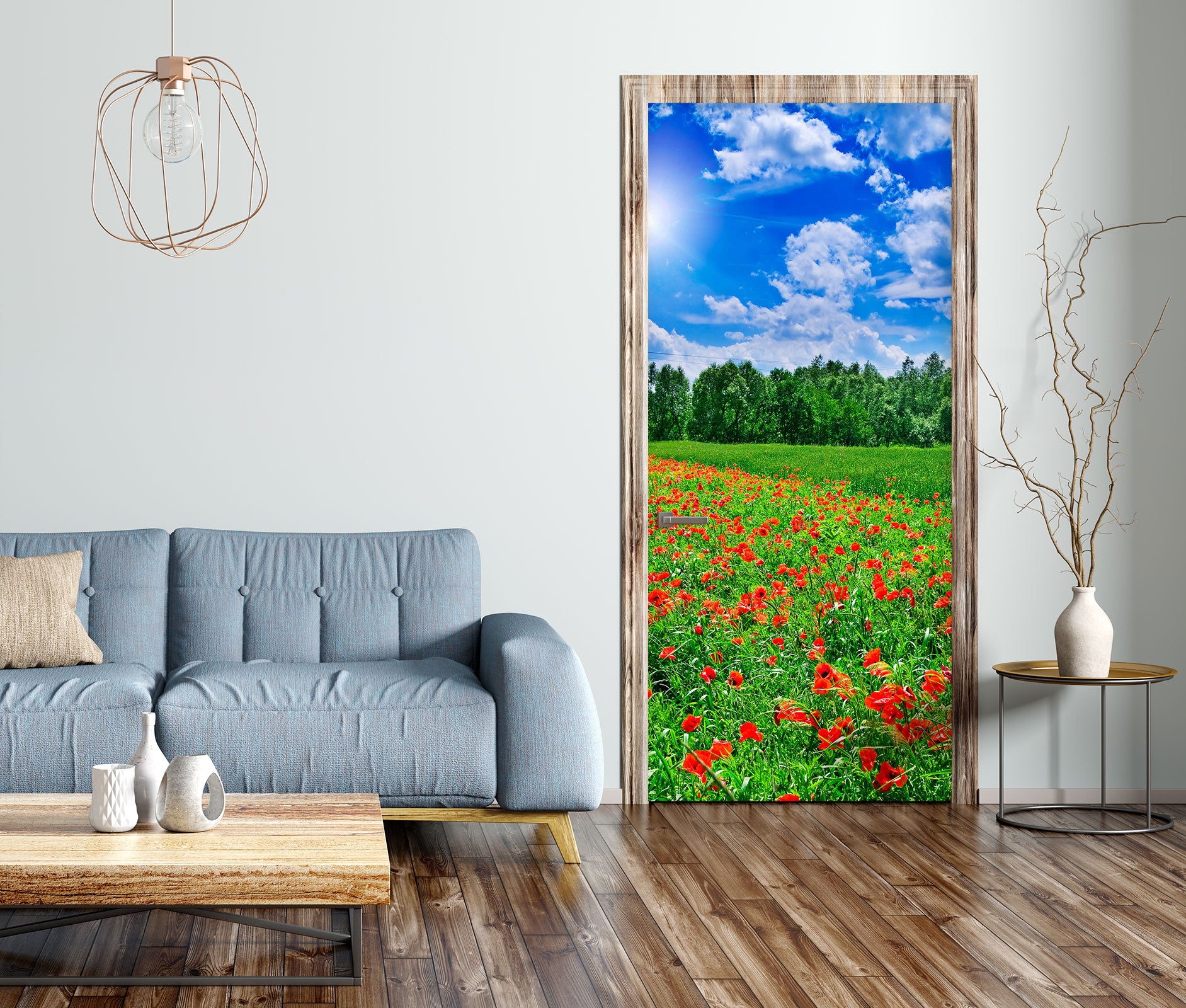 3D Flower Field Forest 231 Door Mural