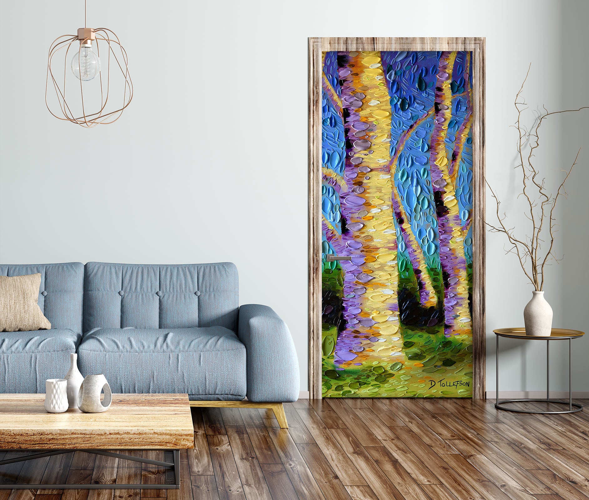 3D Tree Grass Pattern 11311 Dena Tollefson Door Mural