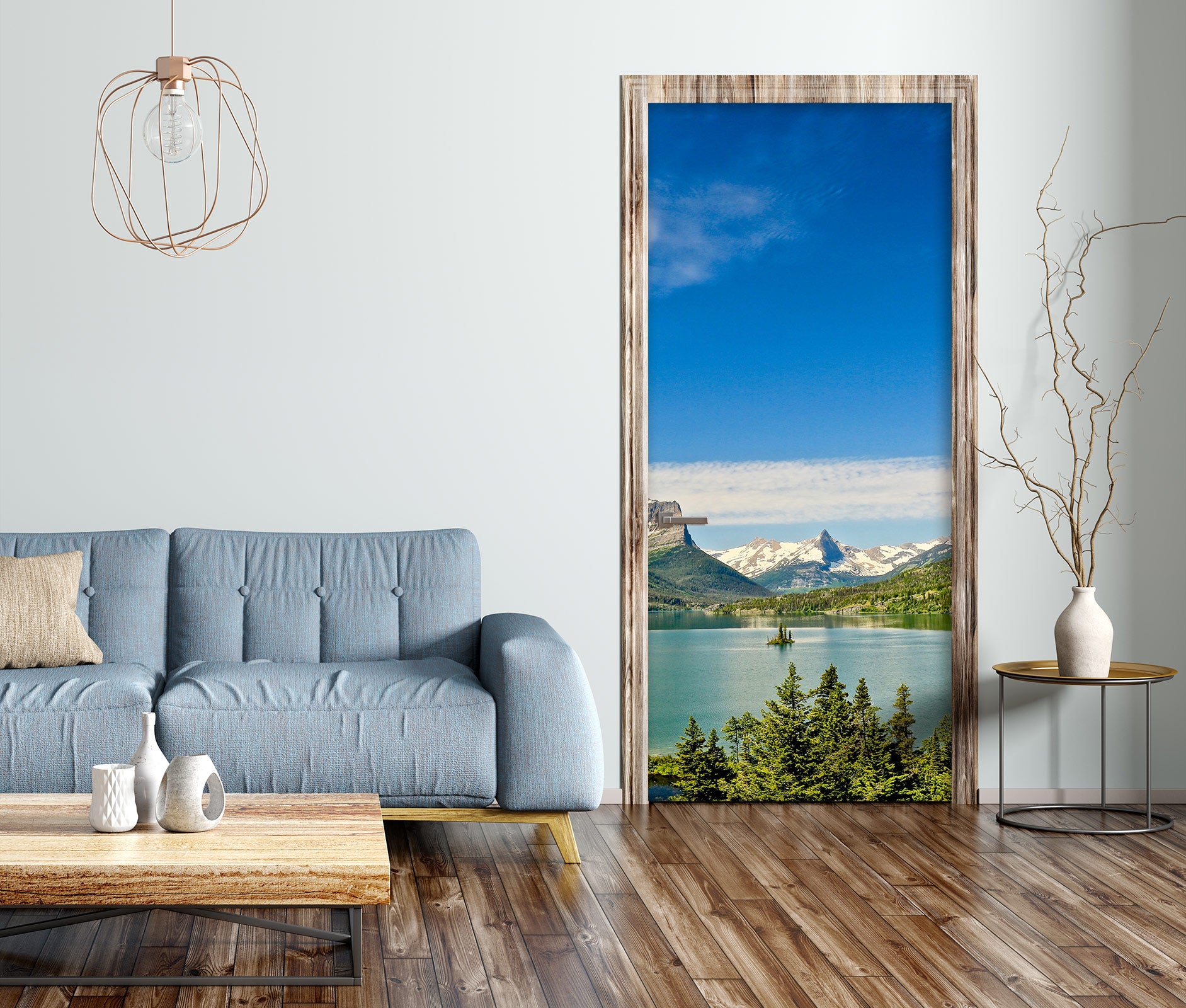 3D Lake Trees 110190 Kathy Barefield Door Mural