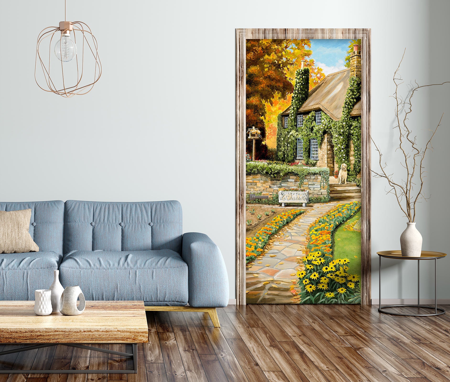 3D Garden House Path 10314 Trevor Mitchell Door Mural