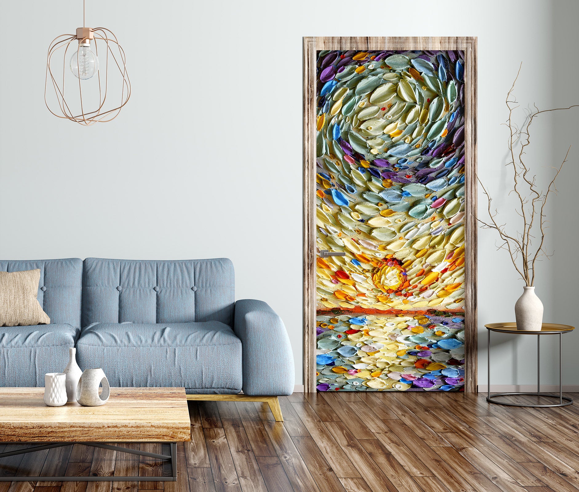 3D Sunset Pattern 112220 Dena Tollefson Door Mural