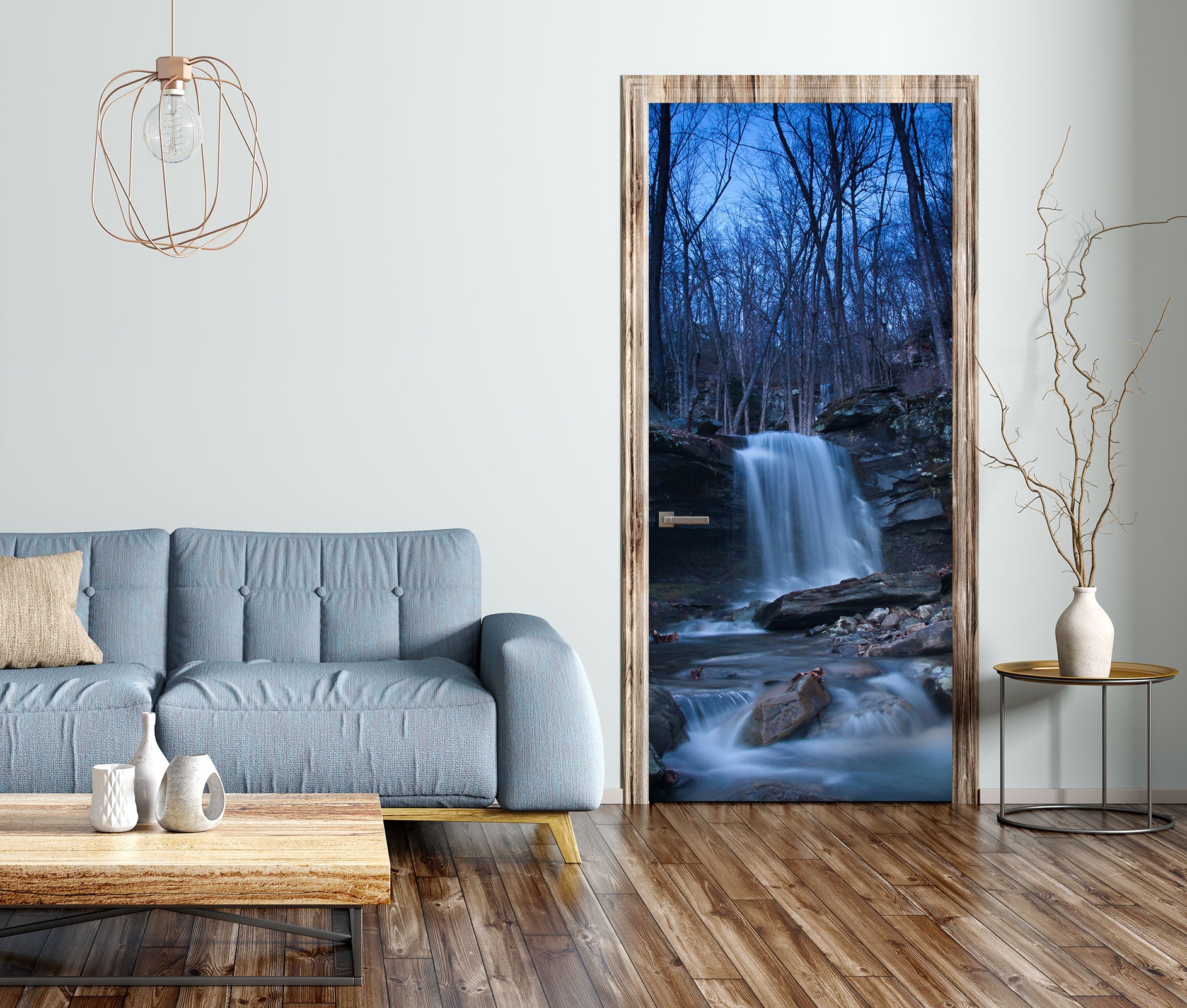 3D Dead Wood Running Water 24040 Door Mural