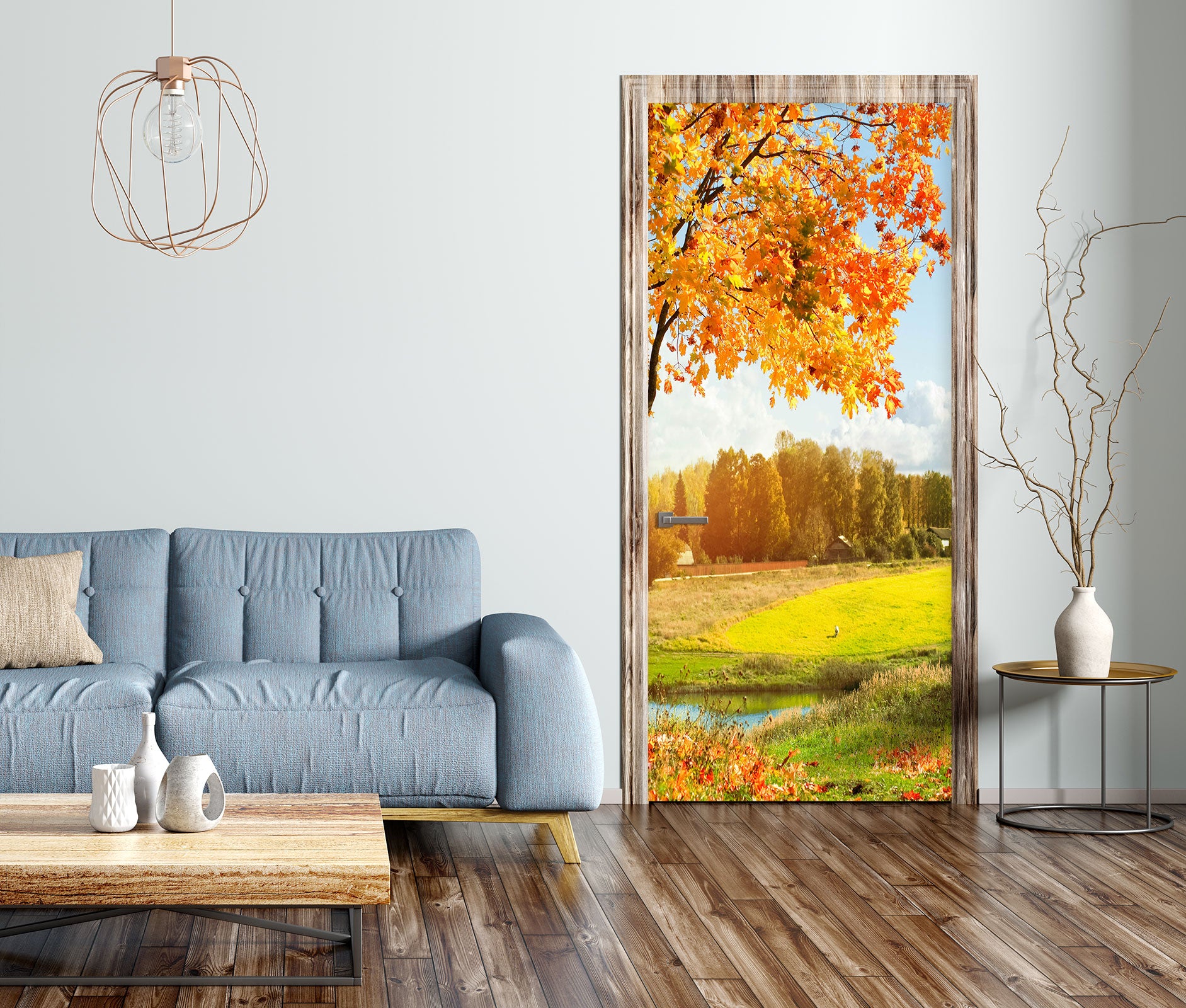 3D Maple Grassland 118 Door Mural