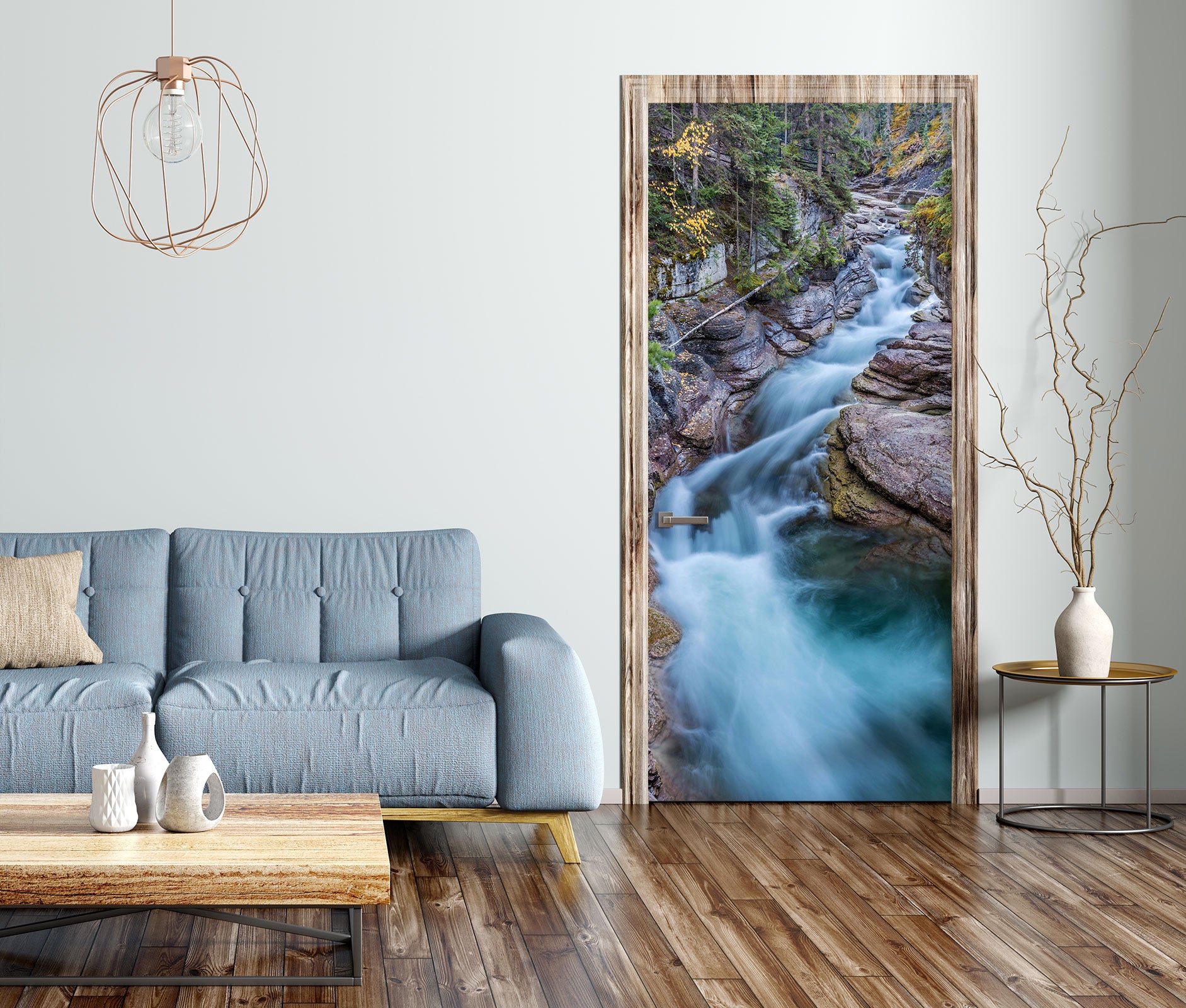 3D Stream Water 23170 Door Mural