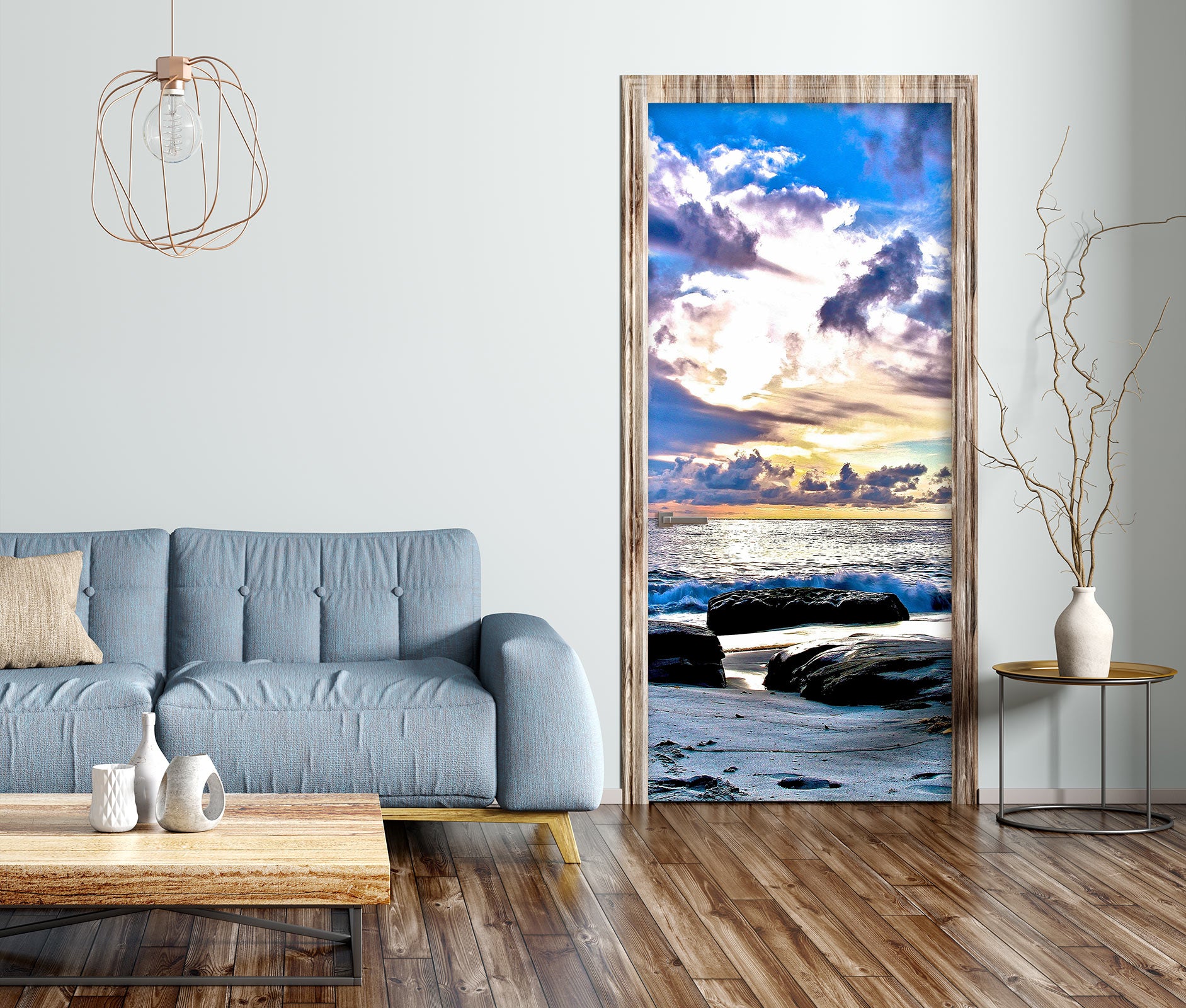 3D Sky Seaside Reef 110204 Kathy Barefield Door Mural