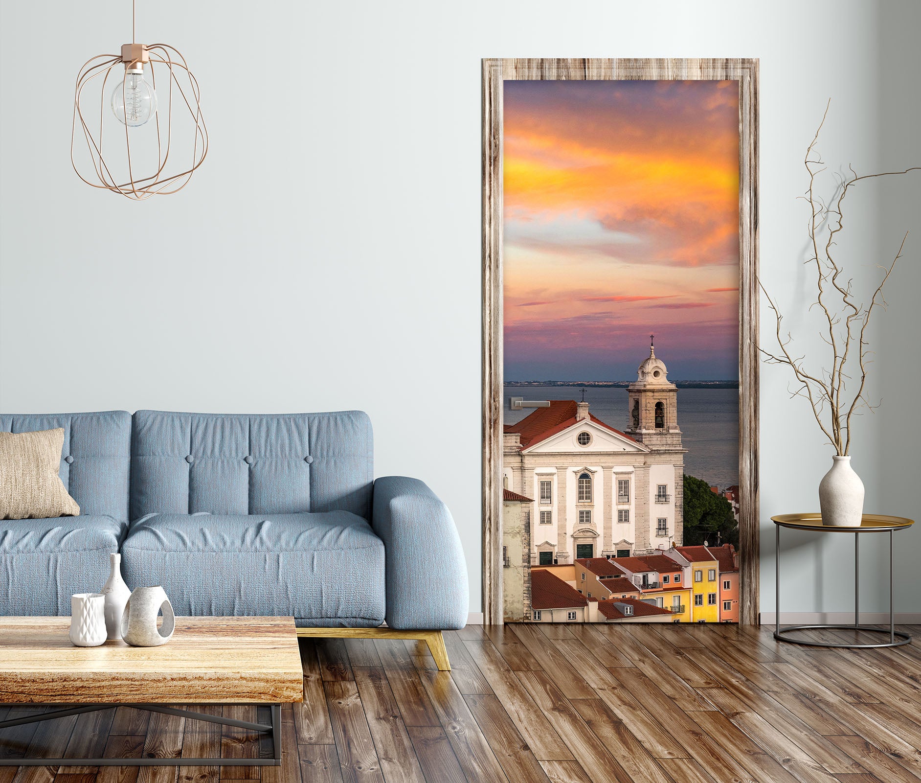 3D Sunset Building 114107 Marco Carmassi Door Mural