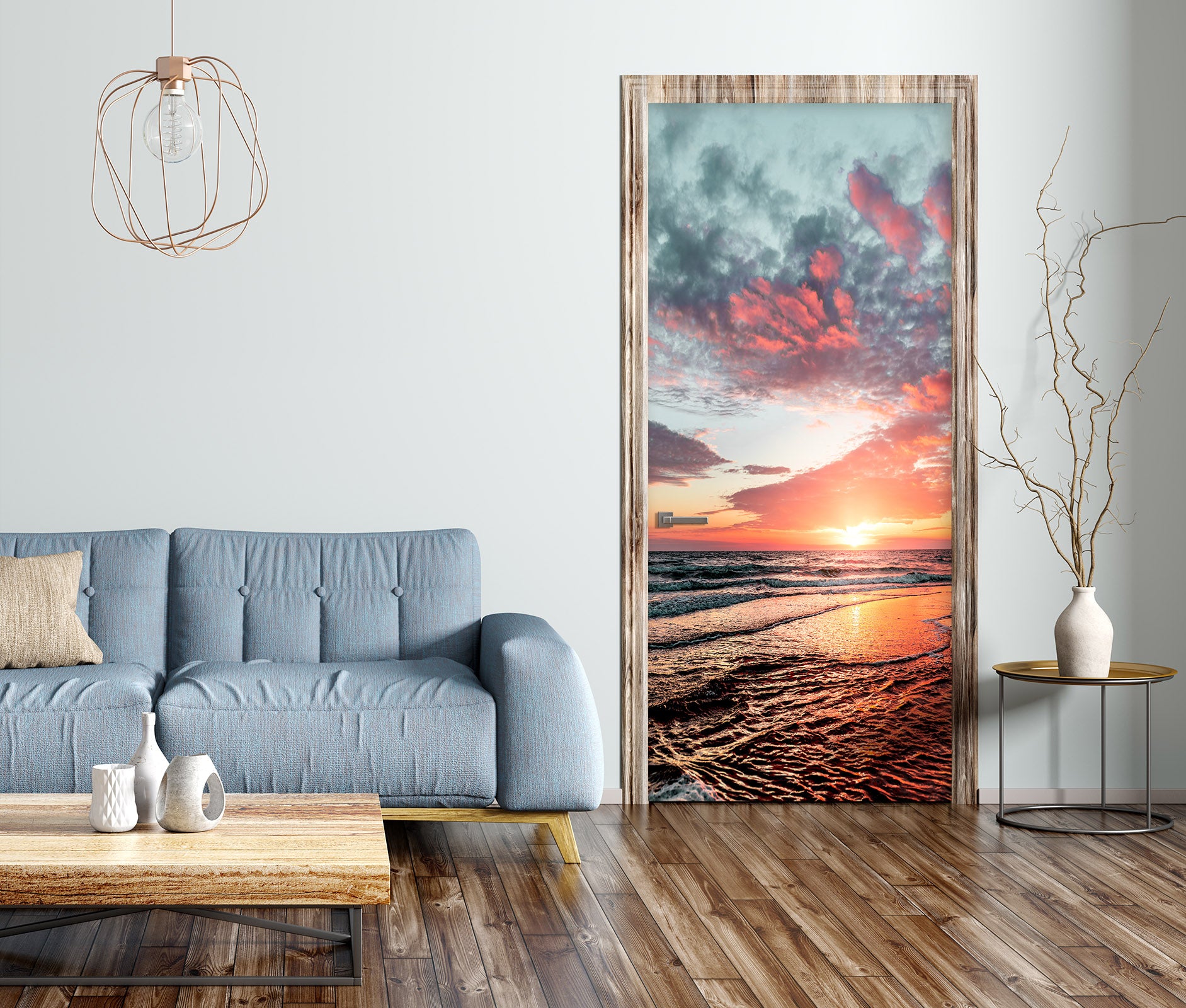 3D Ocean Sky 21164 Door Mural