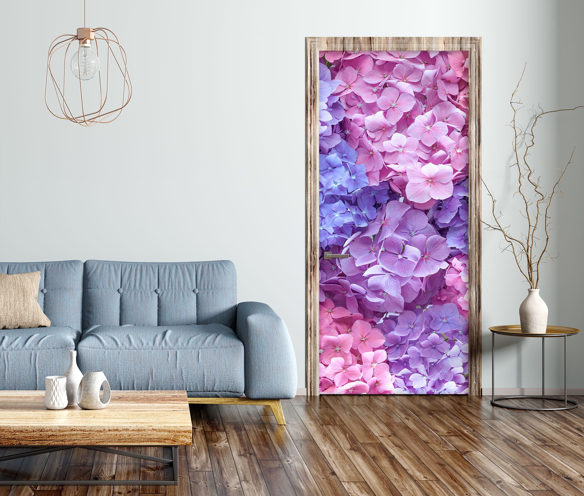 3D Purple Petals 5046 Assaf Frank Door Mural