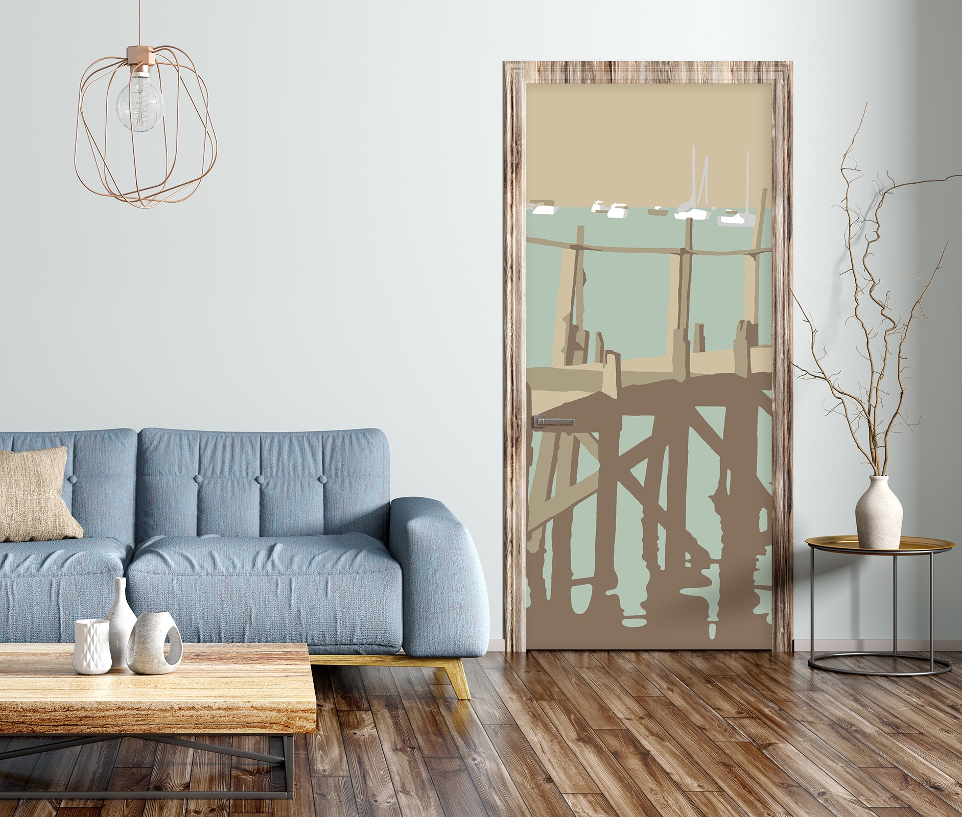 3D Wooden Bridge 9263 Steve Read Door Mural