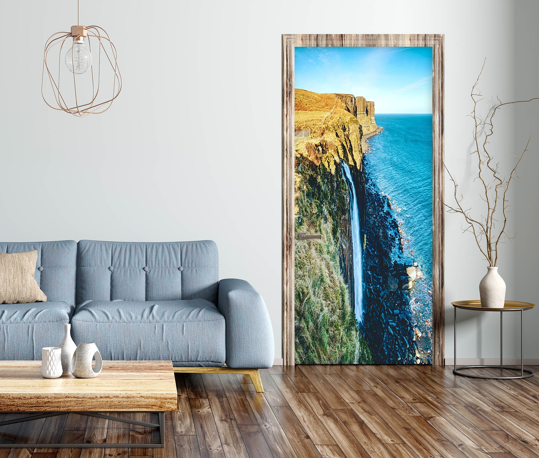 3D Mountain Sea 25092 Door Mural