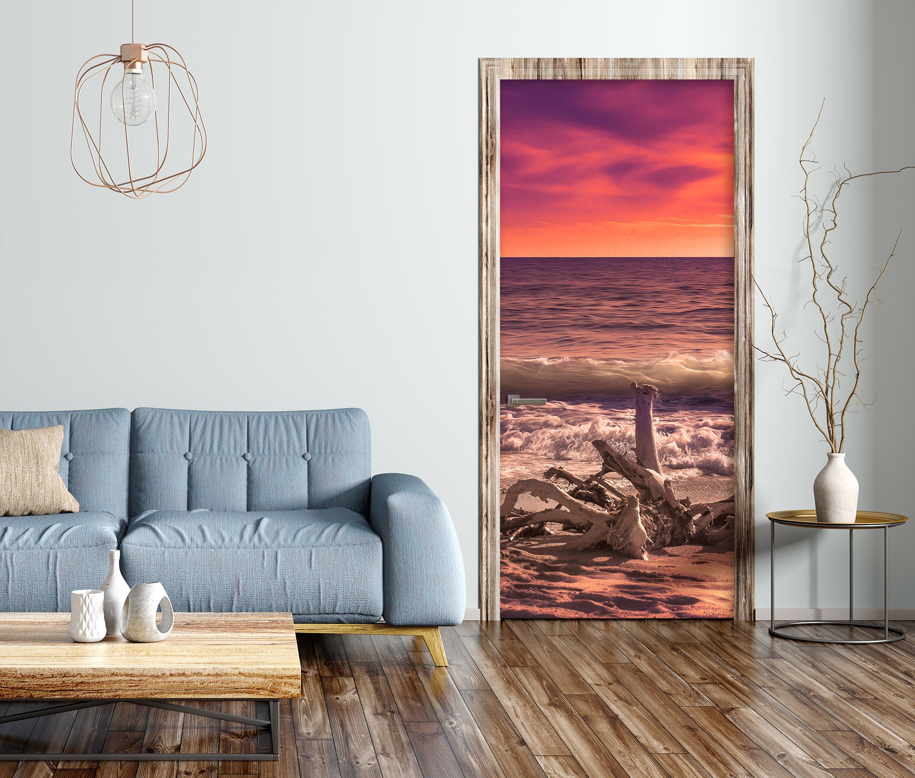 3D Sunset Waves 12286 Marco Carmassi Door Mural