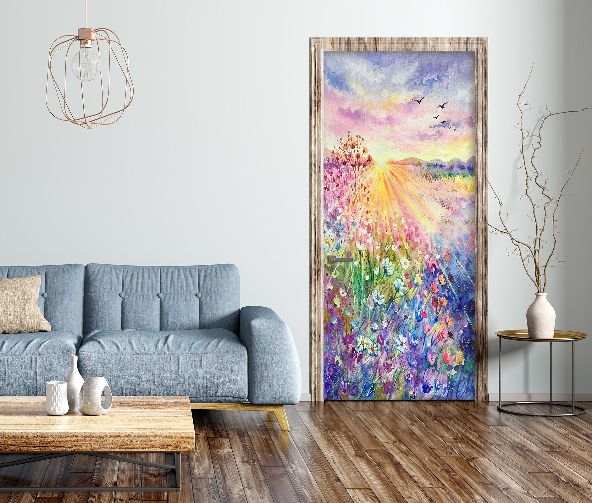 3D Flower Bush 25195 Door Mural