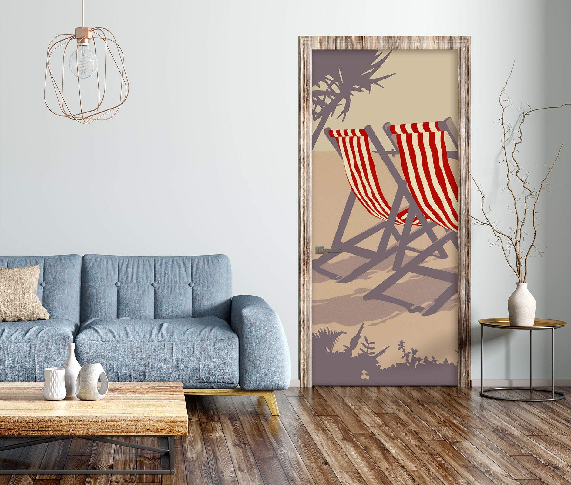 3D Red Recliner 9222 Steve Read Door Mural