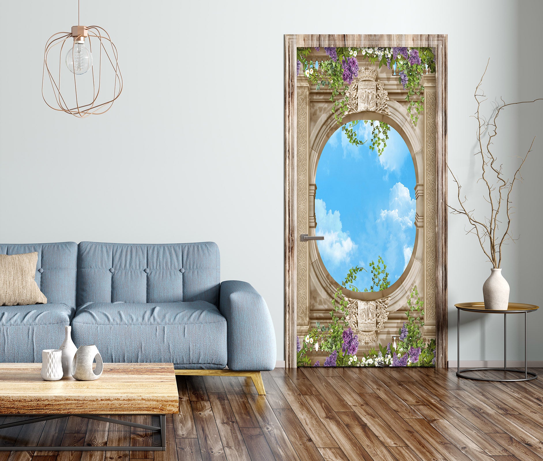 3D Circle Sky 22085 Door Mural