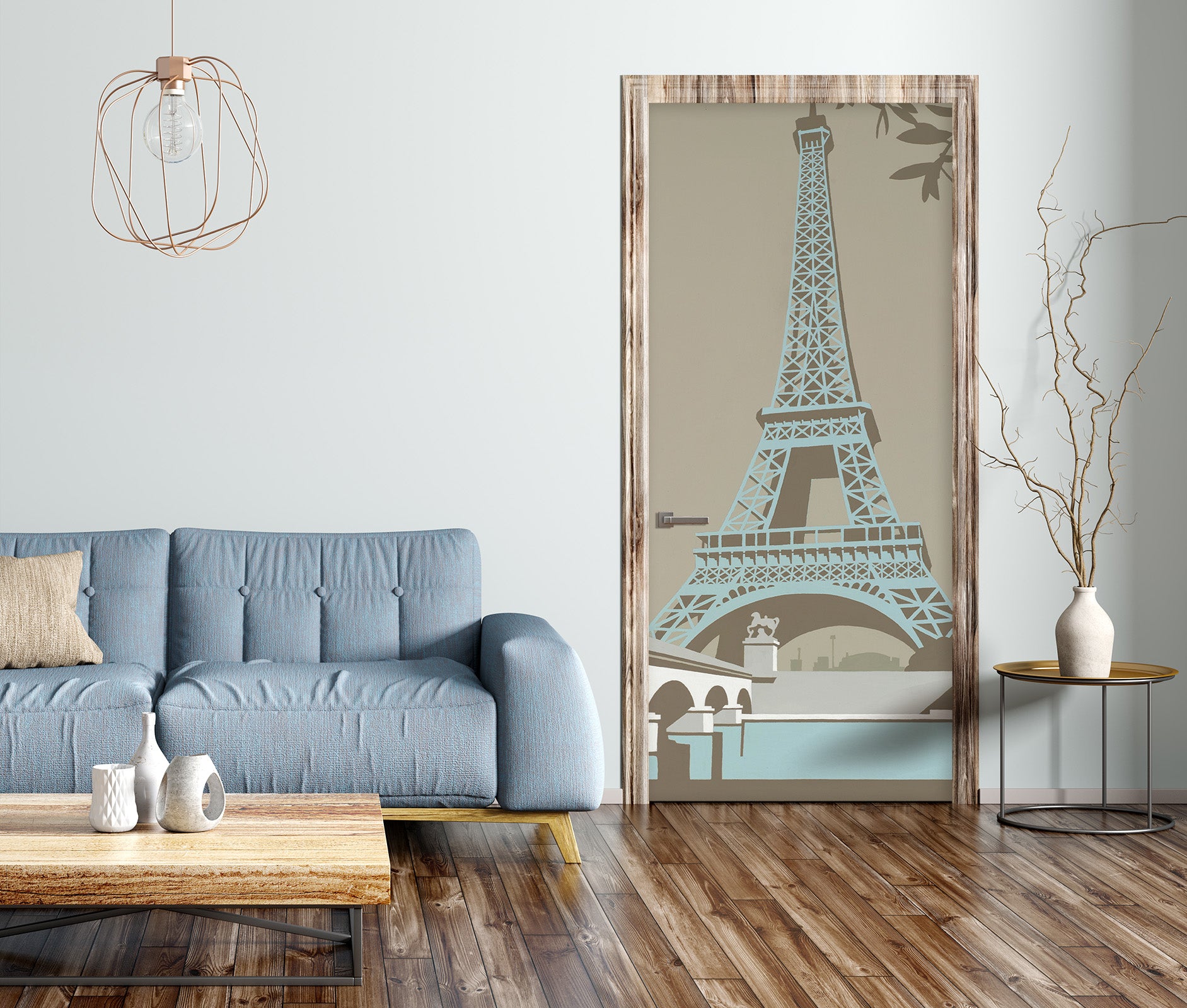 3D Eiffel Tower 9251 Steve Read Door Mural