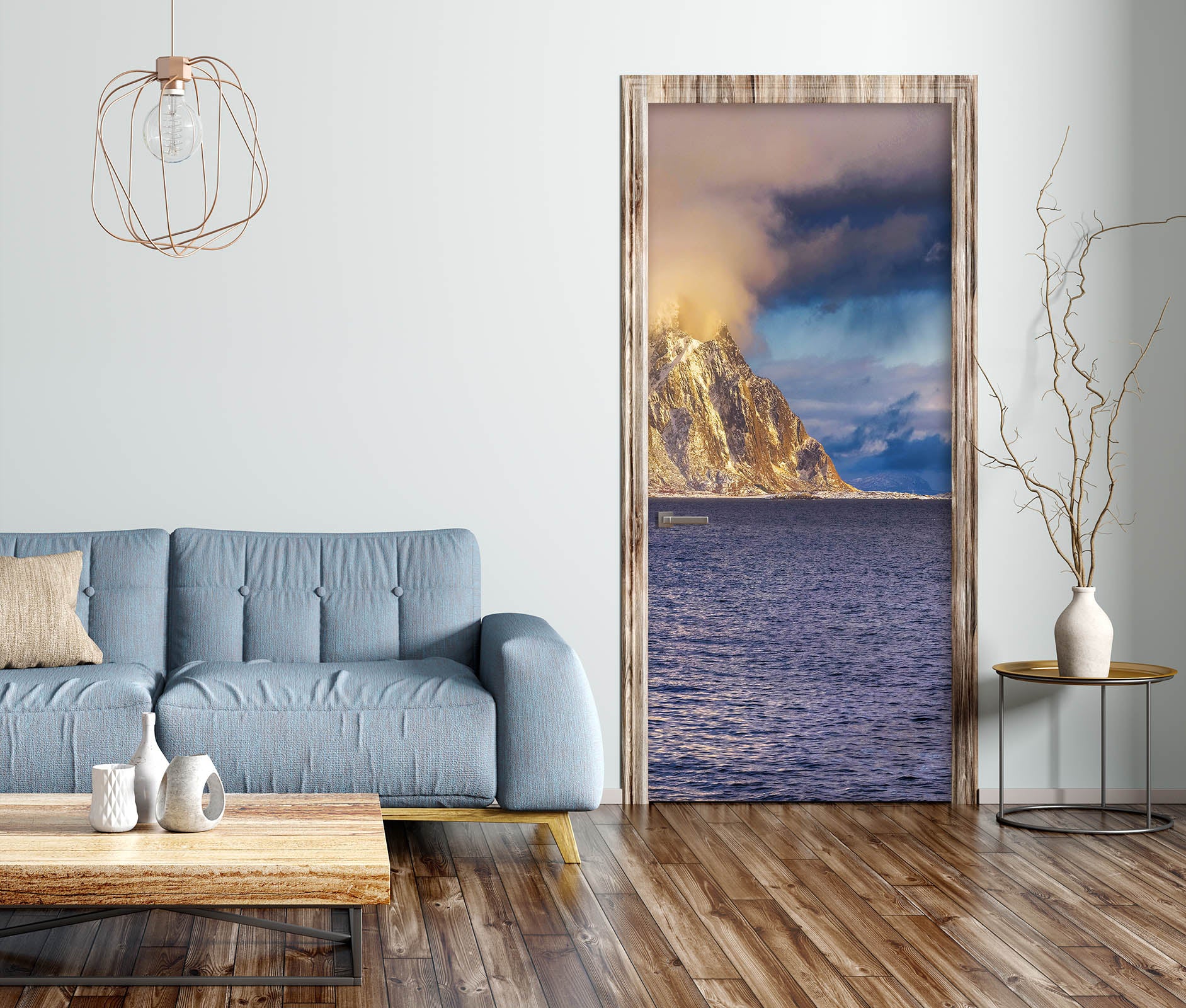 3D Ocean Snow Mountain 12240 Marco Carmassi Door Mural