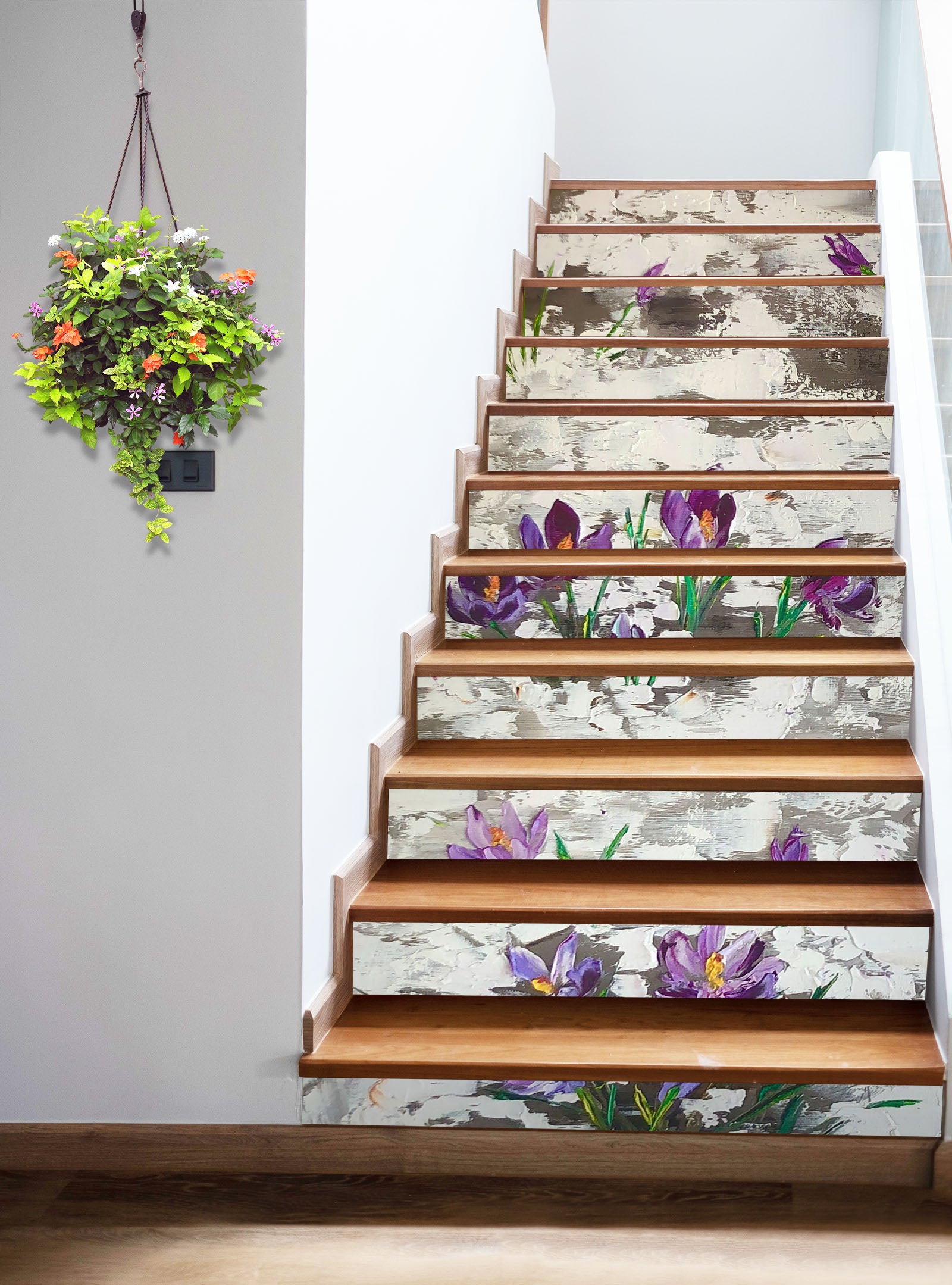 3D Purple Flowers 822 Skromova Marina Stair Risers