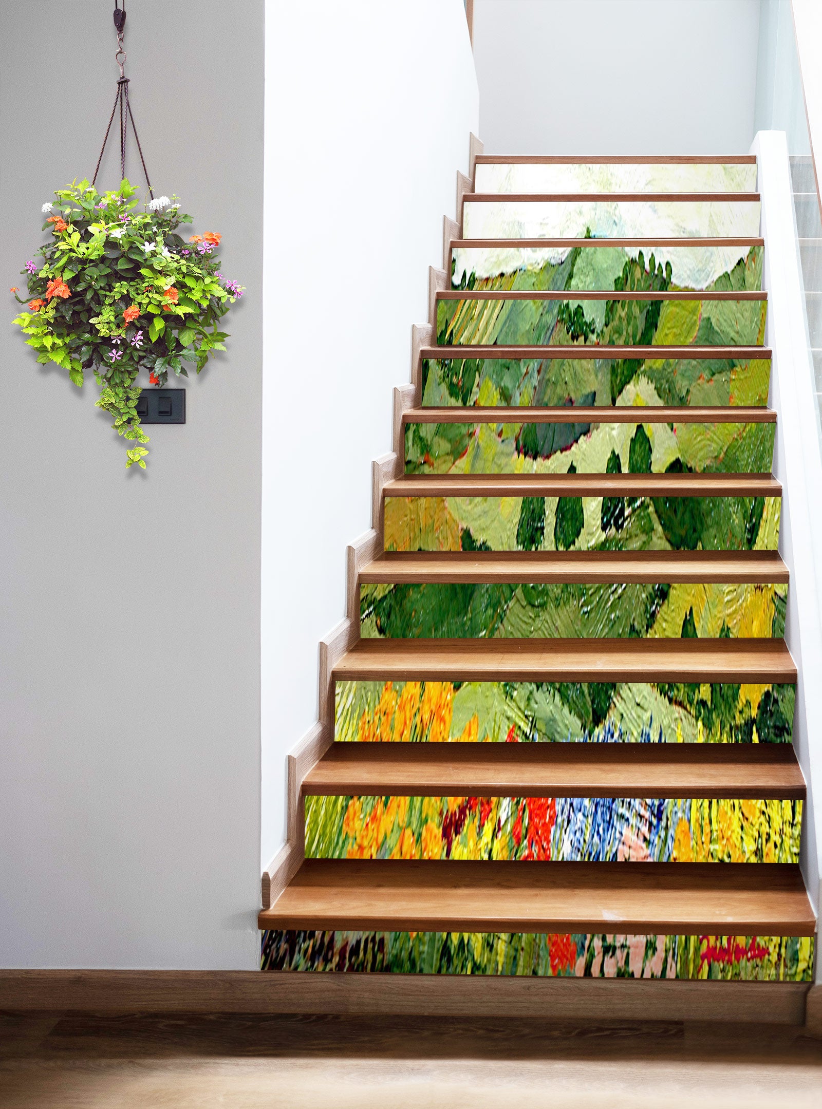 3D Colorful Flowers Field Hillside 89163 Allan P. Friedlander Stair Risers