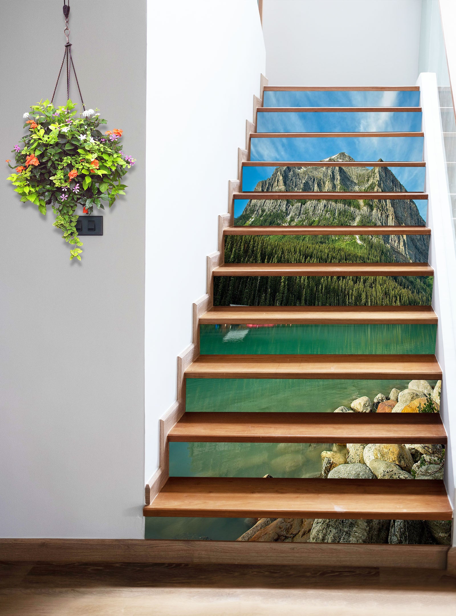 3D Lake Grass Mountain  98222 Kathy Barefield Stair Risers