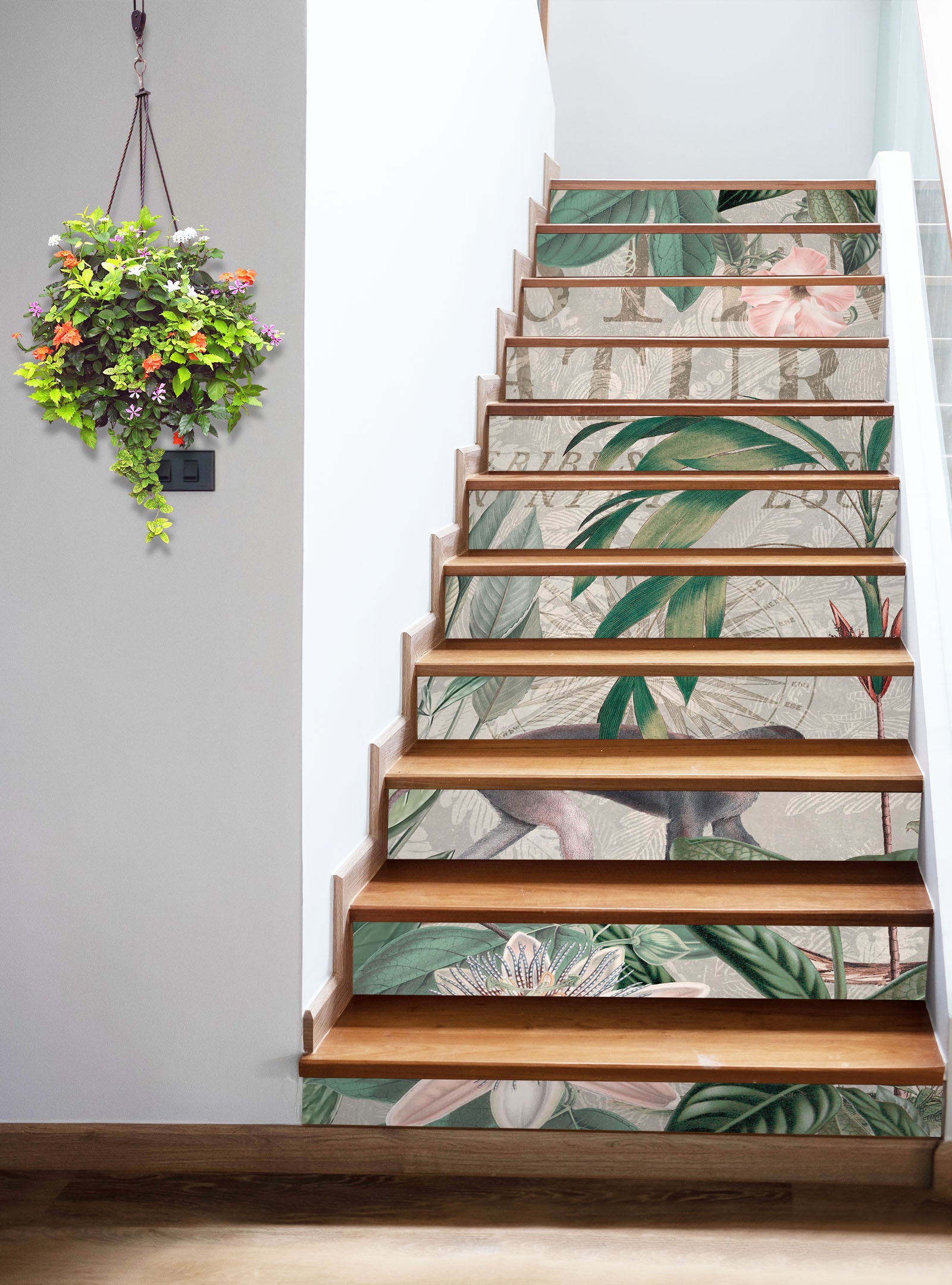 3D Flower Jungle 11028 Andrea Haase Stair Risers