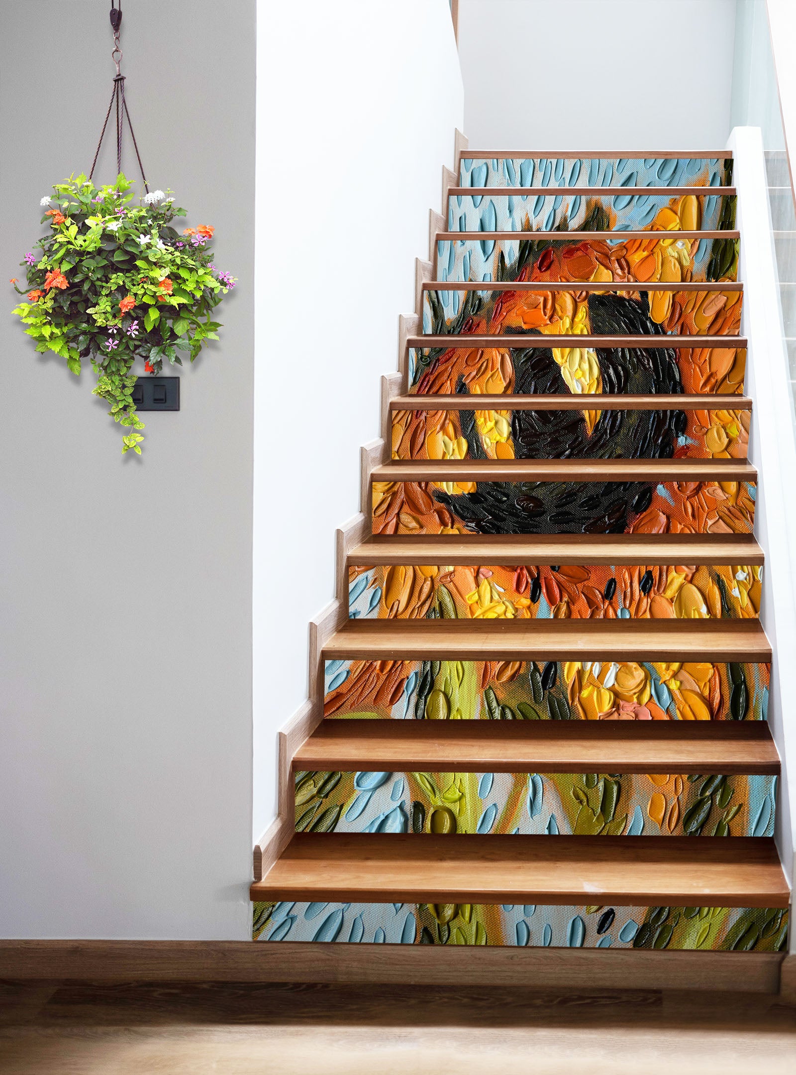 3D Sunflower Oil Painting 96157 Dena Tollefson Stair Risers