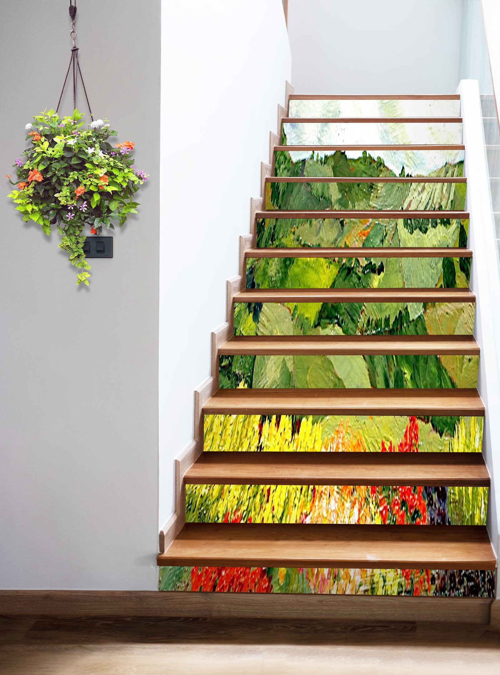 3D Field Hillside Colorful Flowers 89162 Allan P. Friedlander Stair Risers