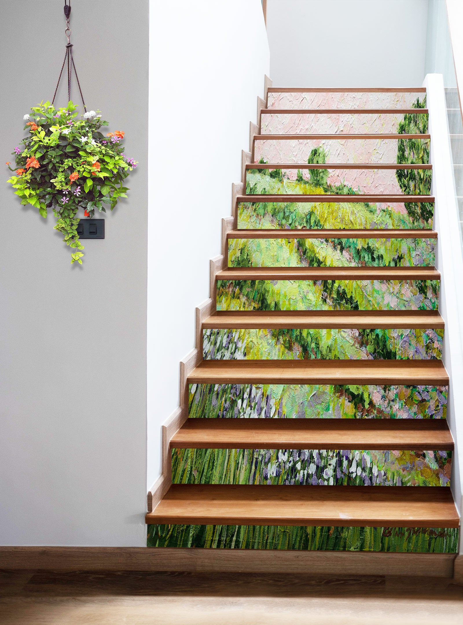 3D Hillside Grass Flowers 9096 Allan P. Friedlander Stair Risers