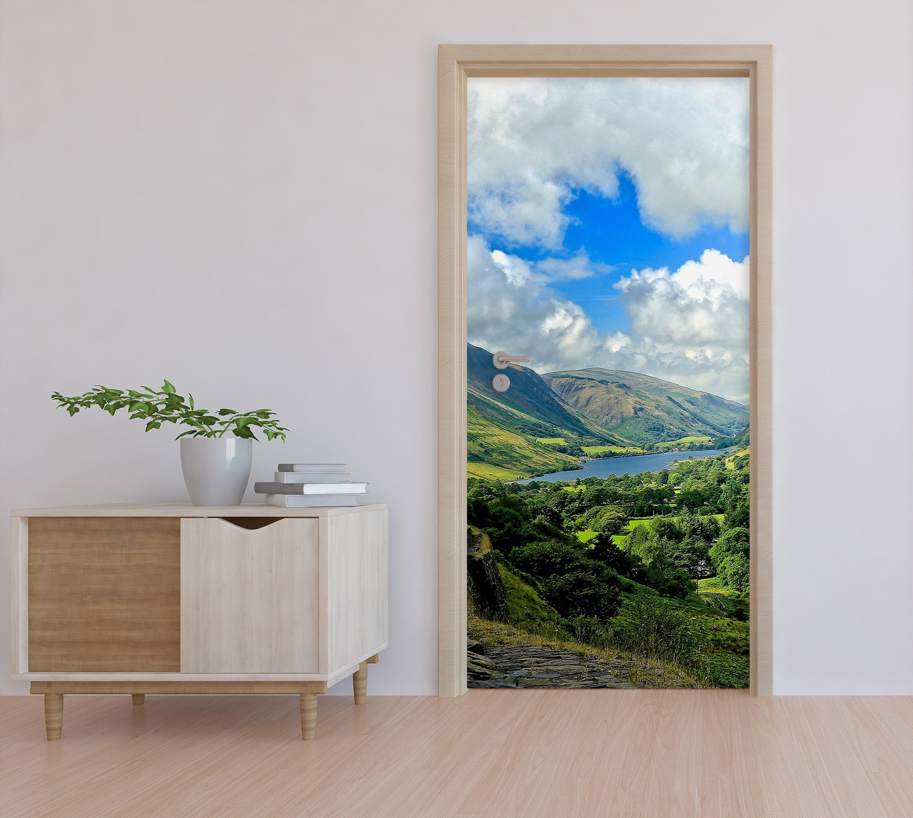 3D Mountains Rivers 11102 Kathy Barefield Door Mural