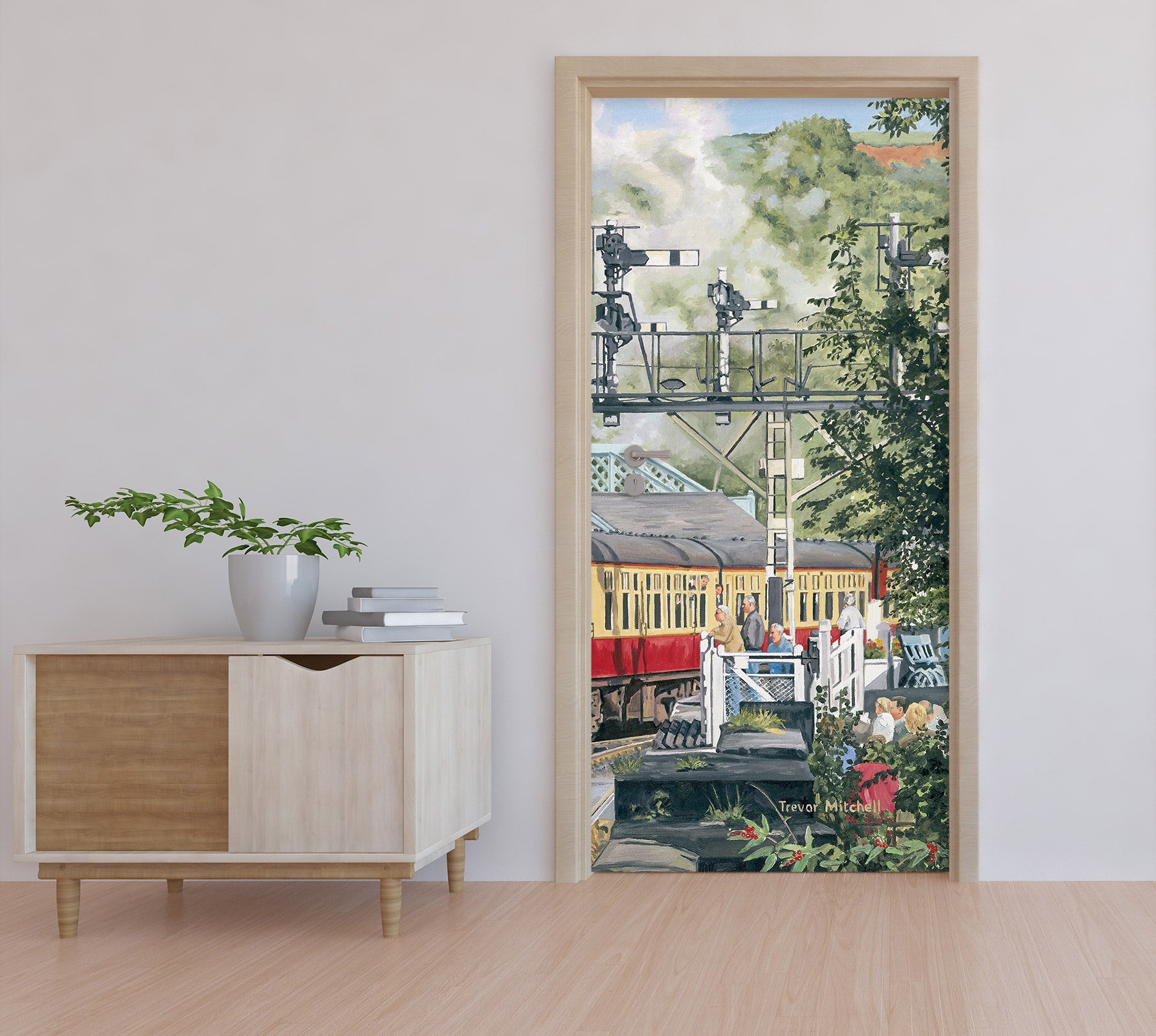 3D Mountain Tree Train 103129 Trevor Mitchell Door Mural