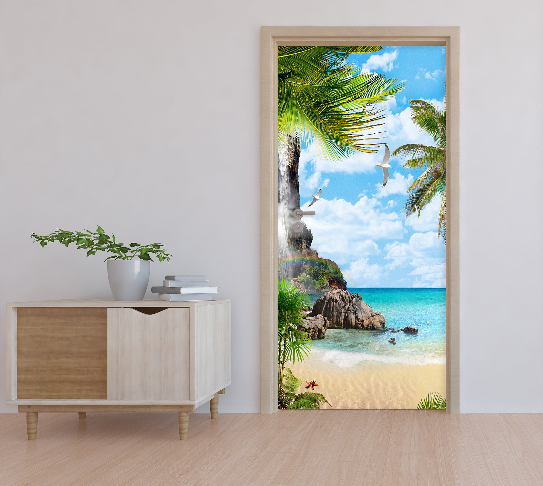 3D Coconut Tree 23236 Door Mural