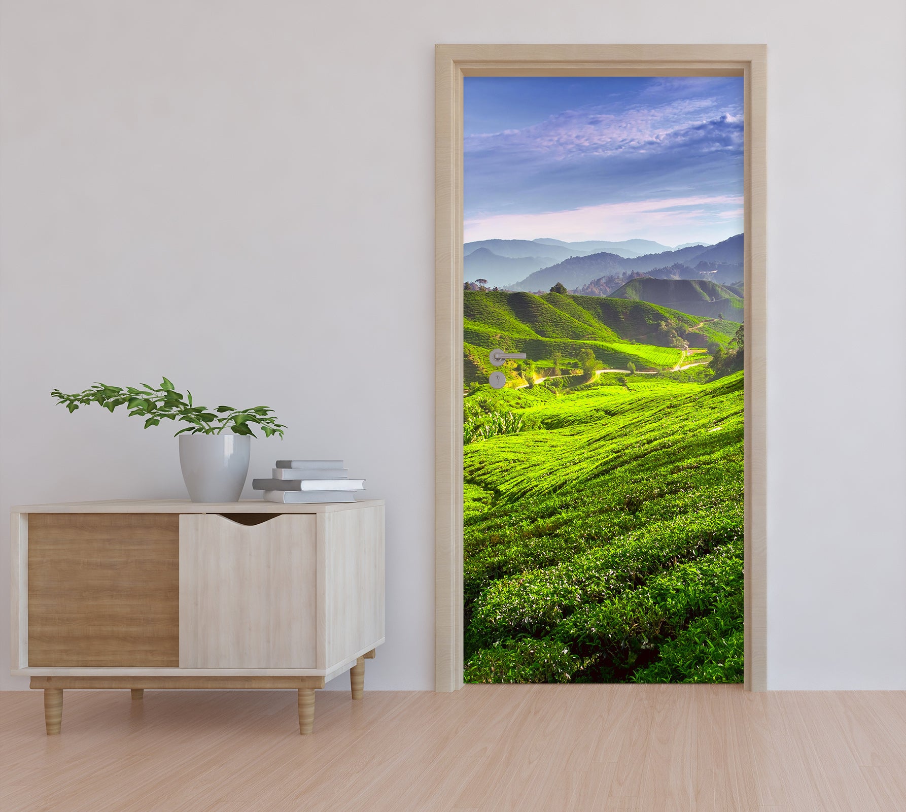 3D Green Woods 185 Door Mural