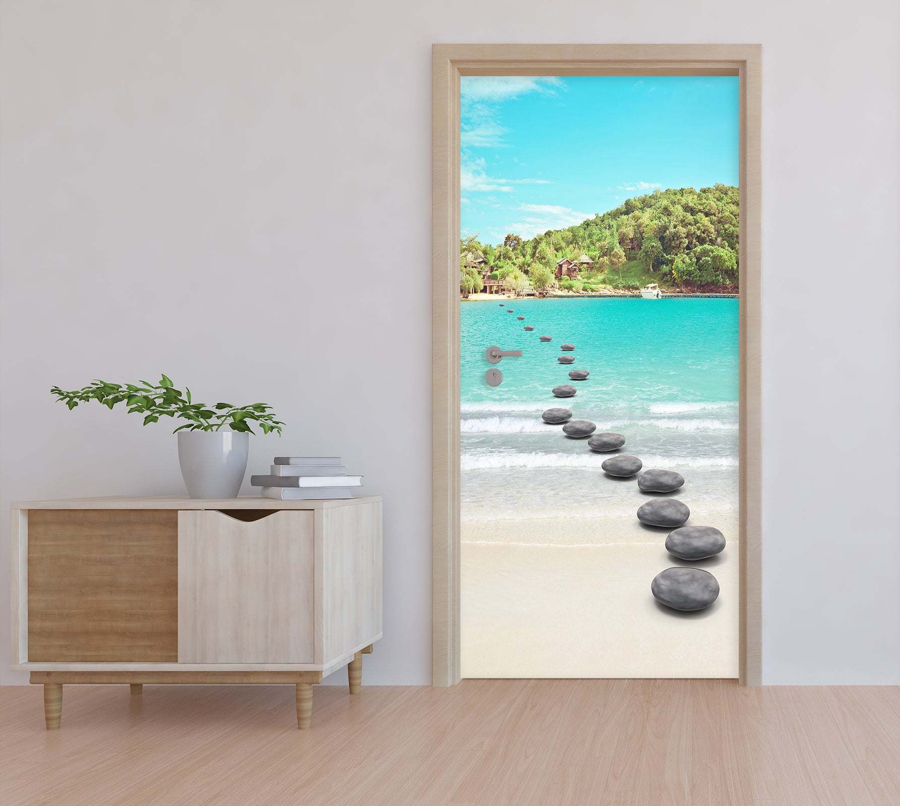 3D Seaside Stone 24058 Door Mural