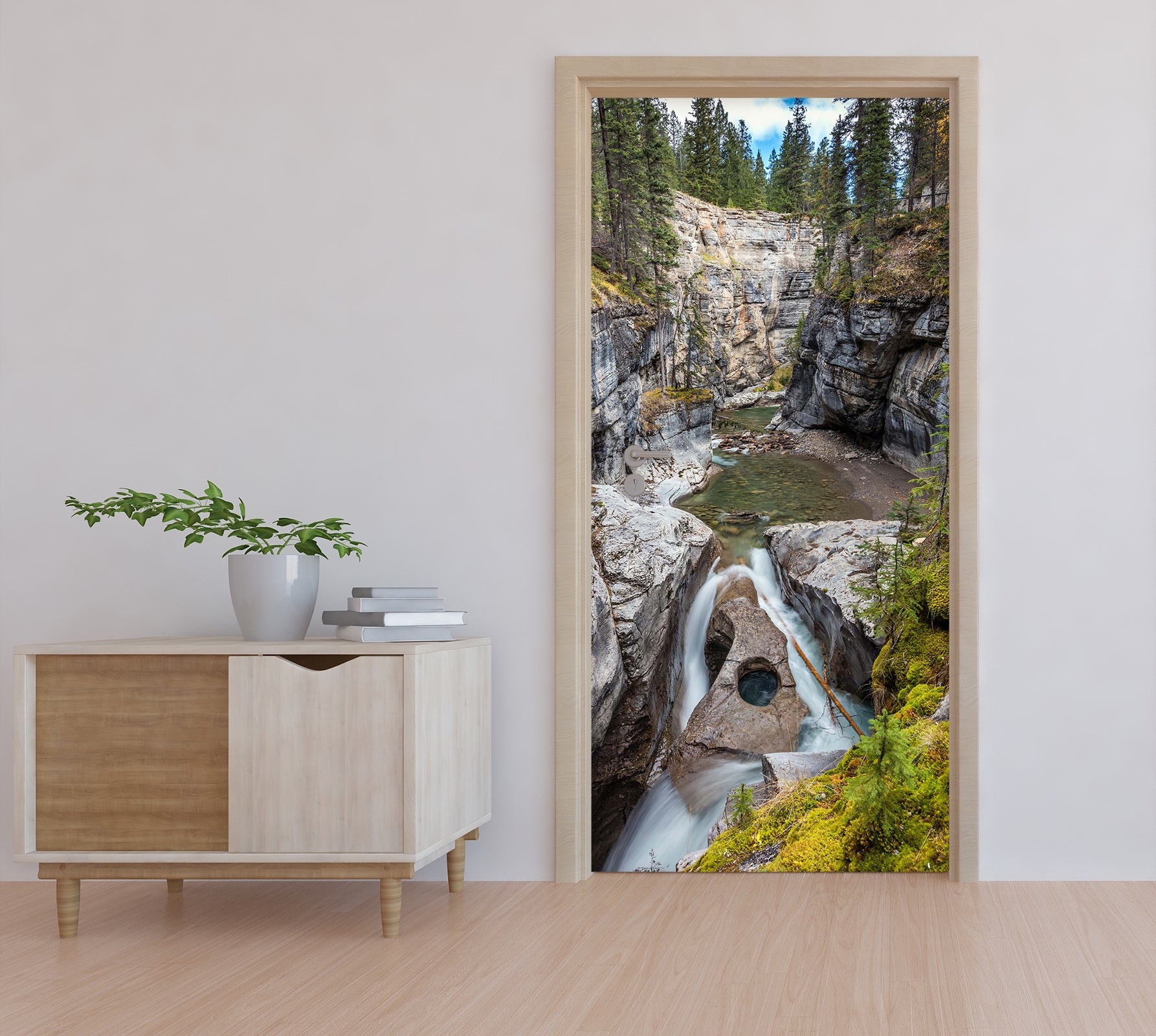 3D Canyon Tree River 160 Door Mural