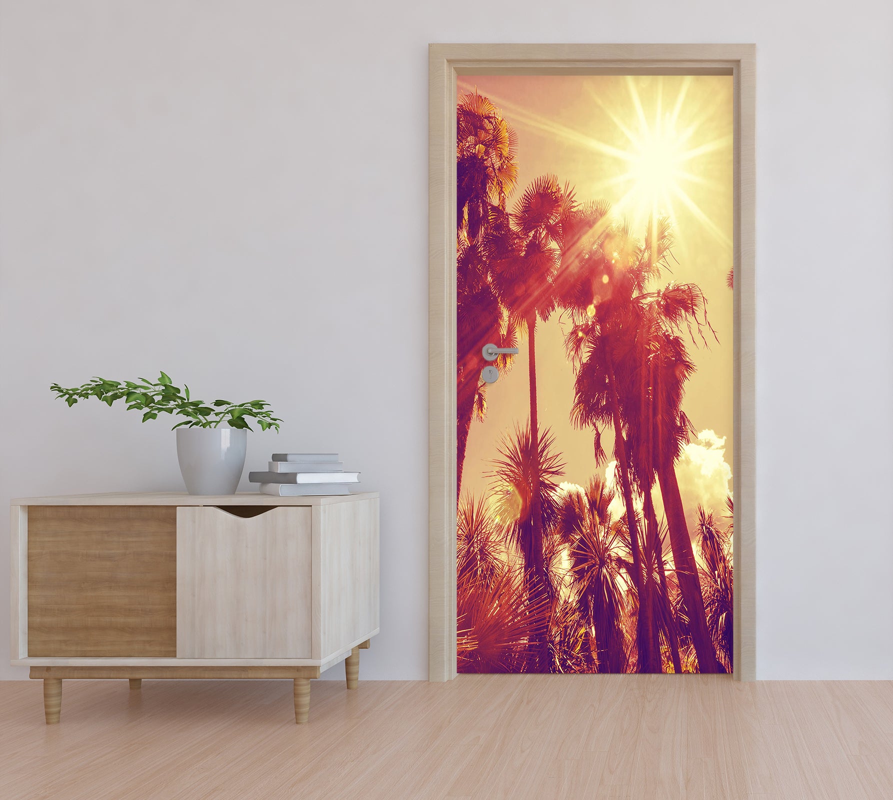 3D Coconut Tree Sunlight 24094 Door Mural