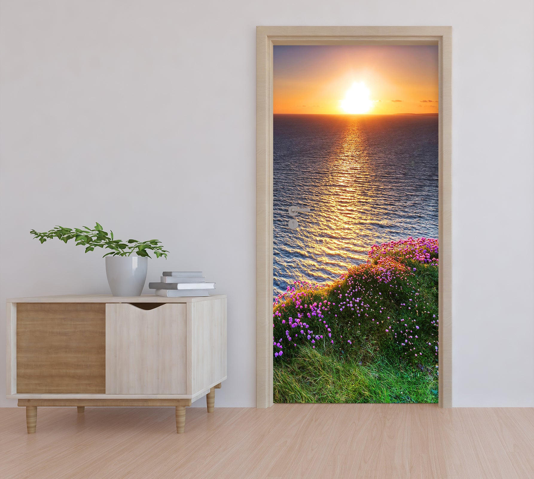 3D Sea Flowers 23112 Door Mural